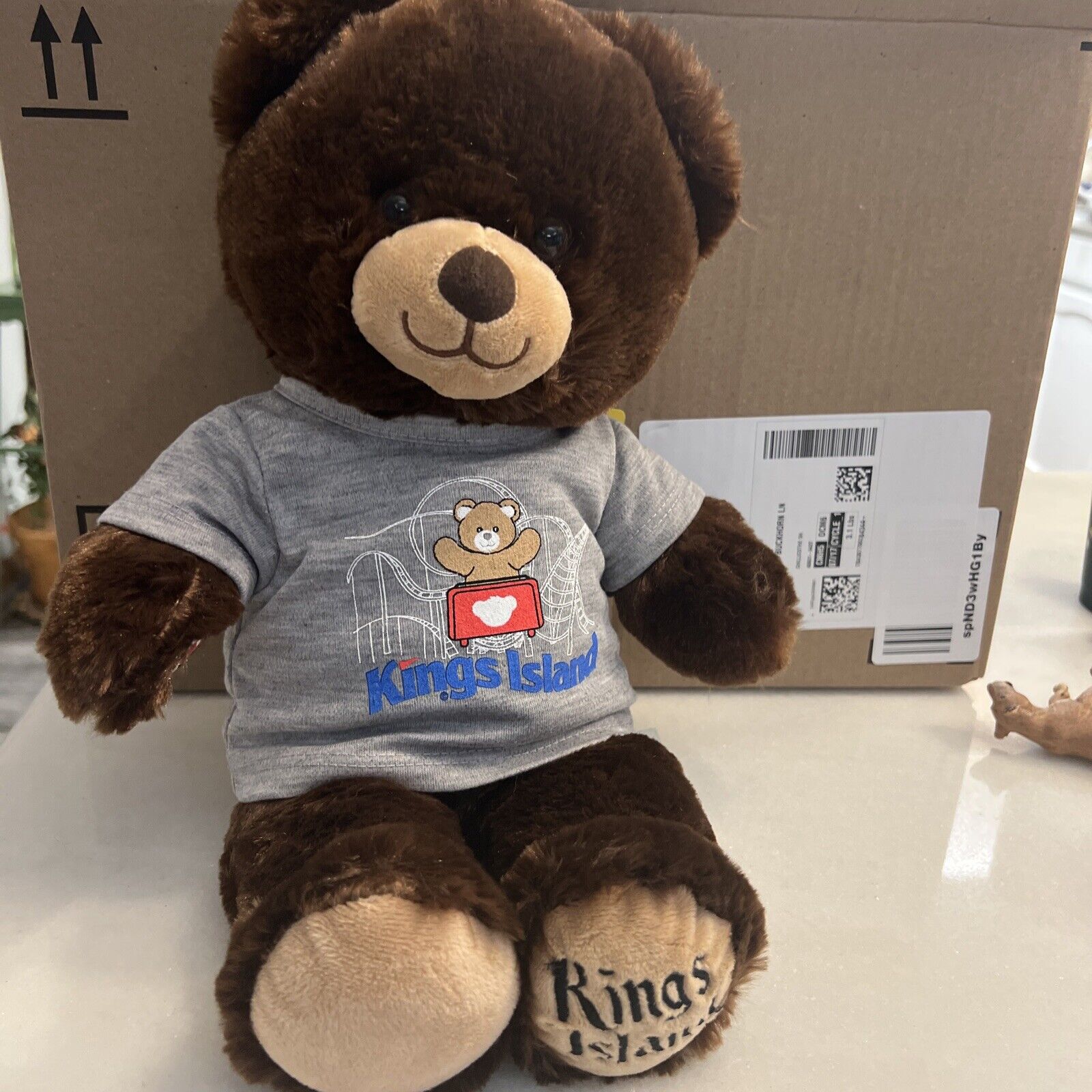 New Build A Bear Paramount Kings Island Amusement Park T-shirt Brown Bear Cute
