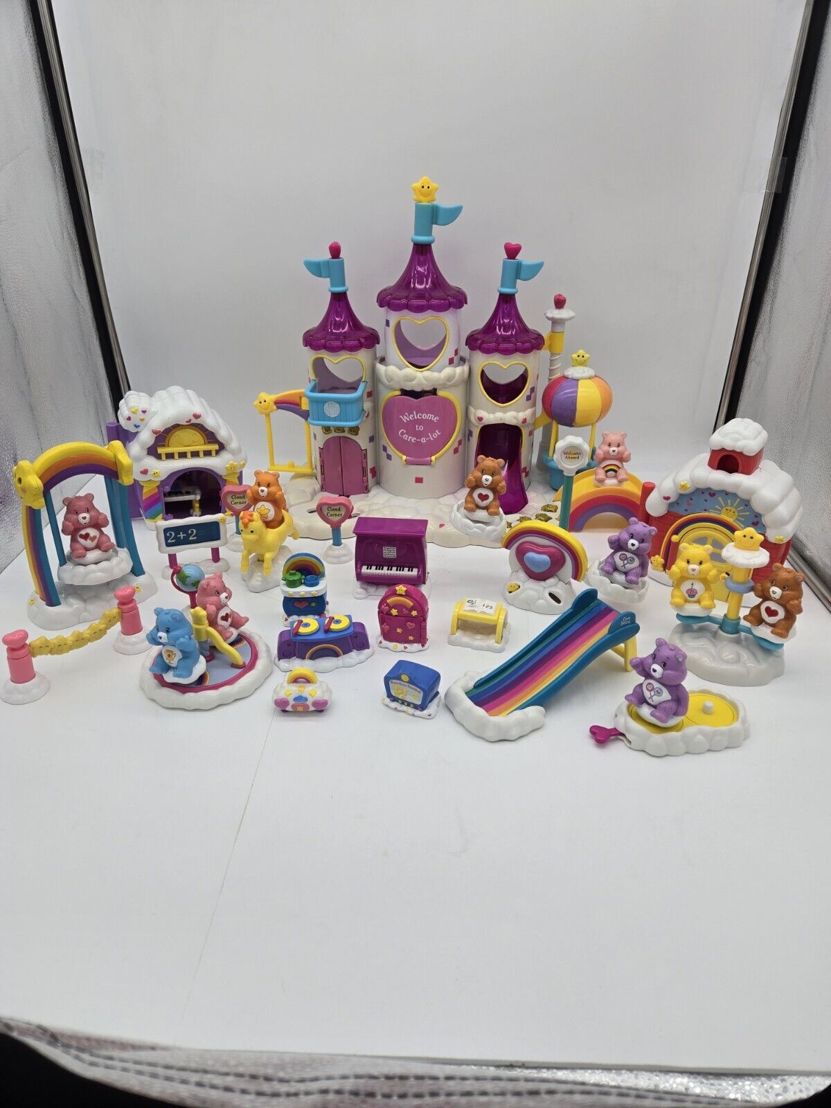 Vintage Care Bears Welcome To Care-A-Lot Castle Playset w/ Lots Of Extras WORKS