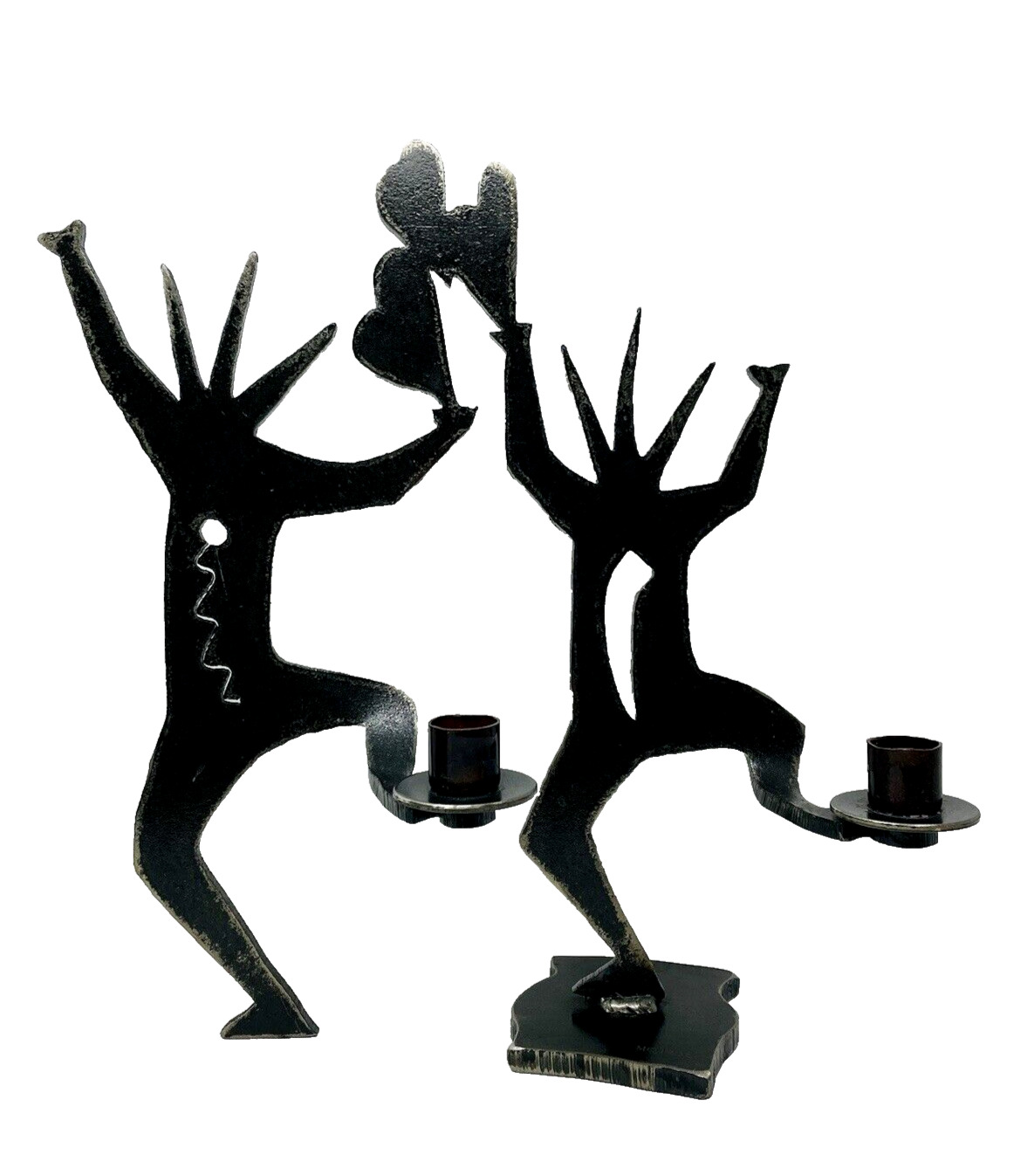 Ivan McLean Dancing Figures Metal Candle Holder 1998 Hand Crafted Heavy Steel