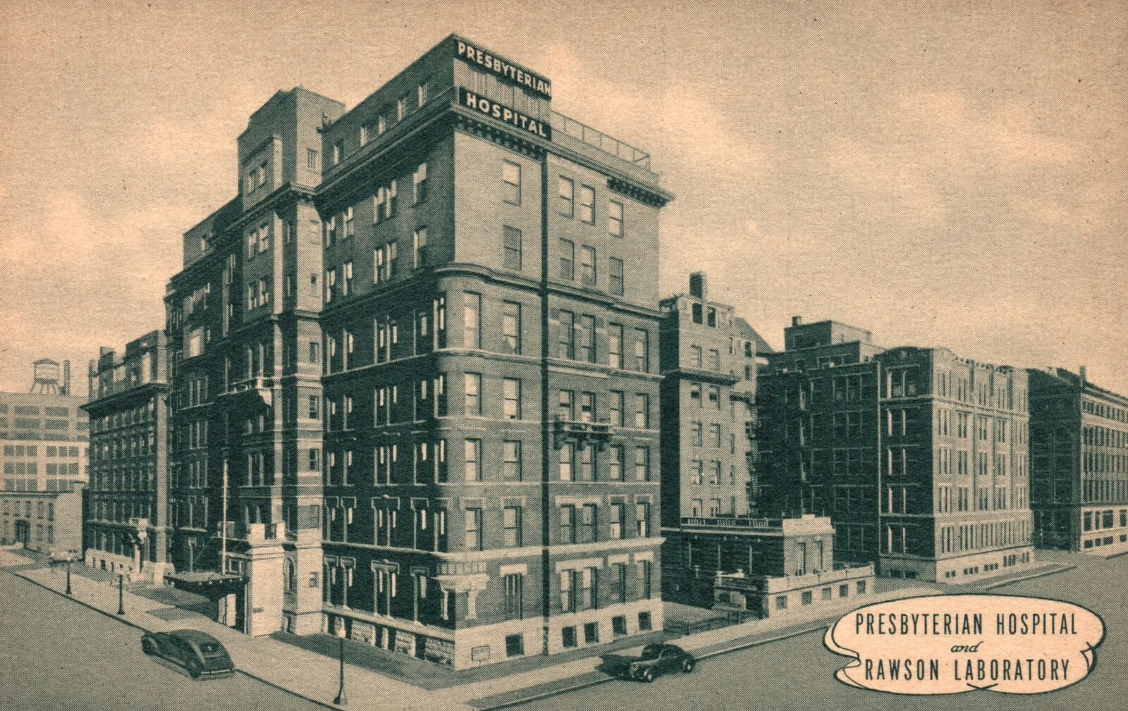 Vintage Postcard Presbyterian Hospital And Rawson Laboratory Chicago Illinois IL