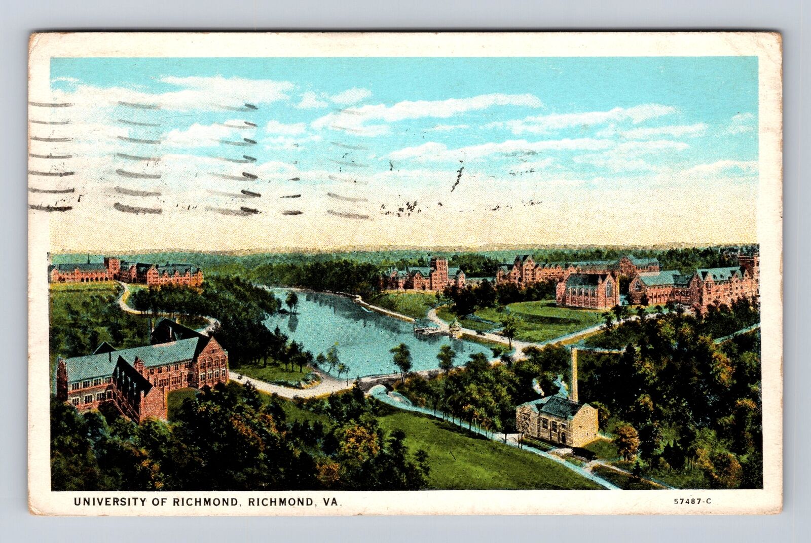 Richmond VA-Virginia, University of Richmond, Antique Vintage Souvenir Postcard
