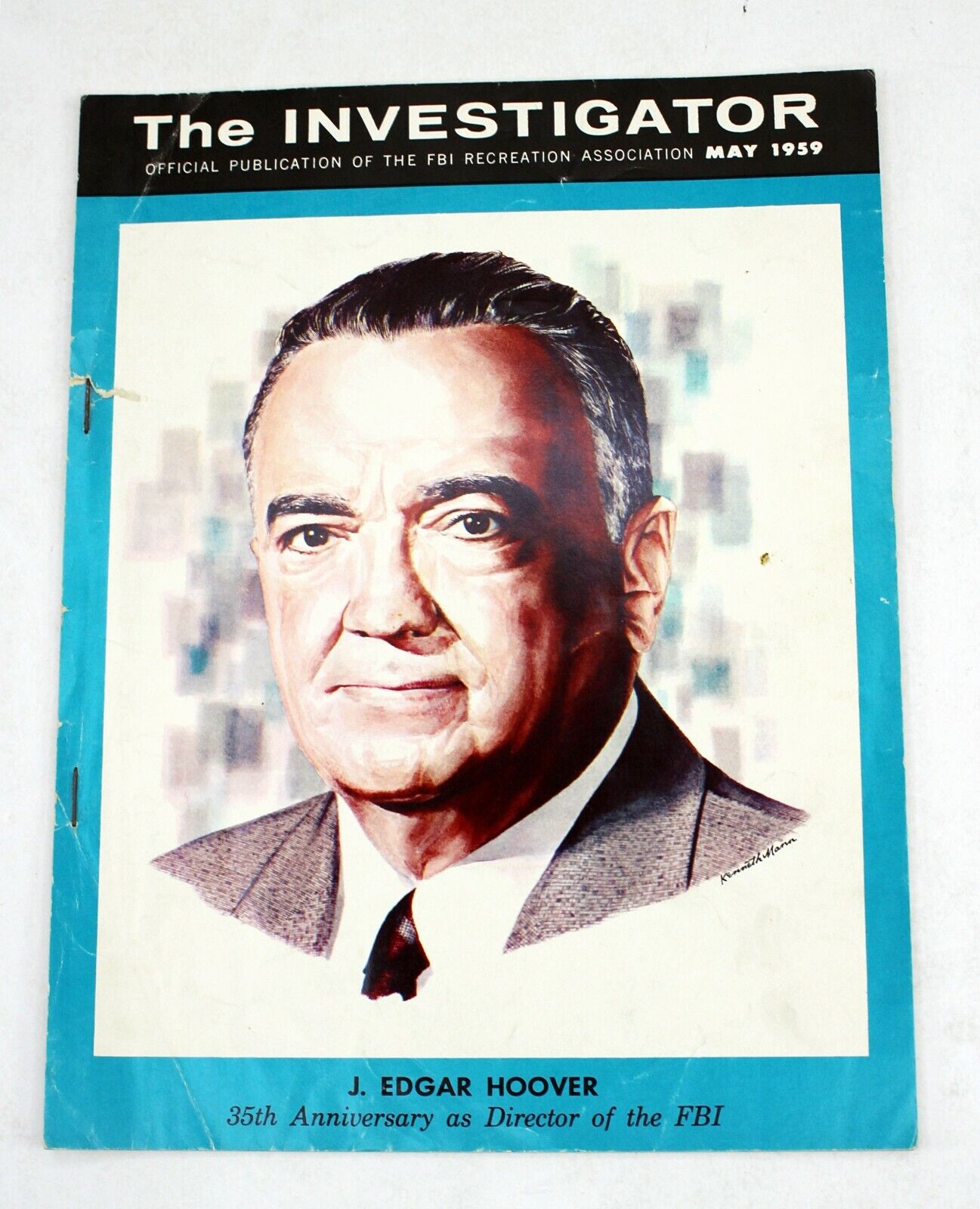 Vintage FBI Publication THE INVESTIGATOR May 1959 J.Edgar Hoover 35th Anniv 