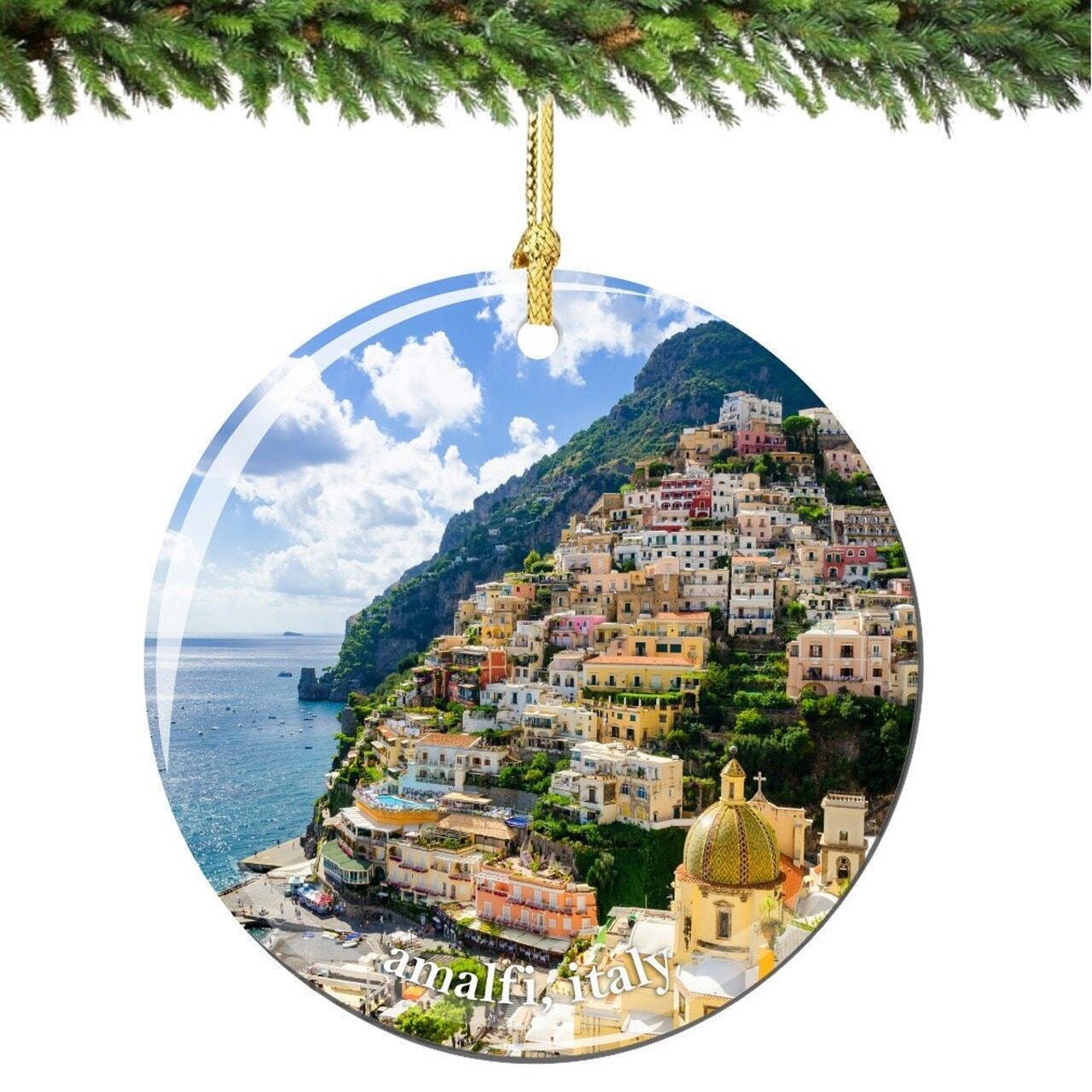 Amalfi Italy Christmas Ornament Porcelain Double Sided