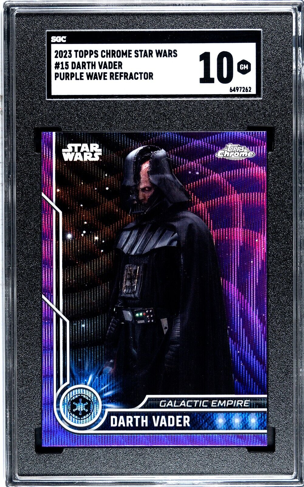 2023 Topps Chrome Star Wars Darth Vader Purple Wave Refractor #15 SGC 10