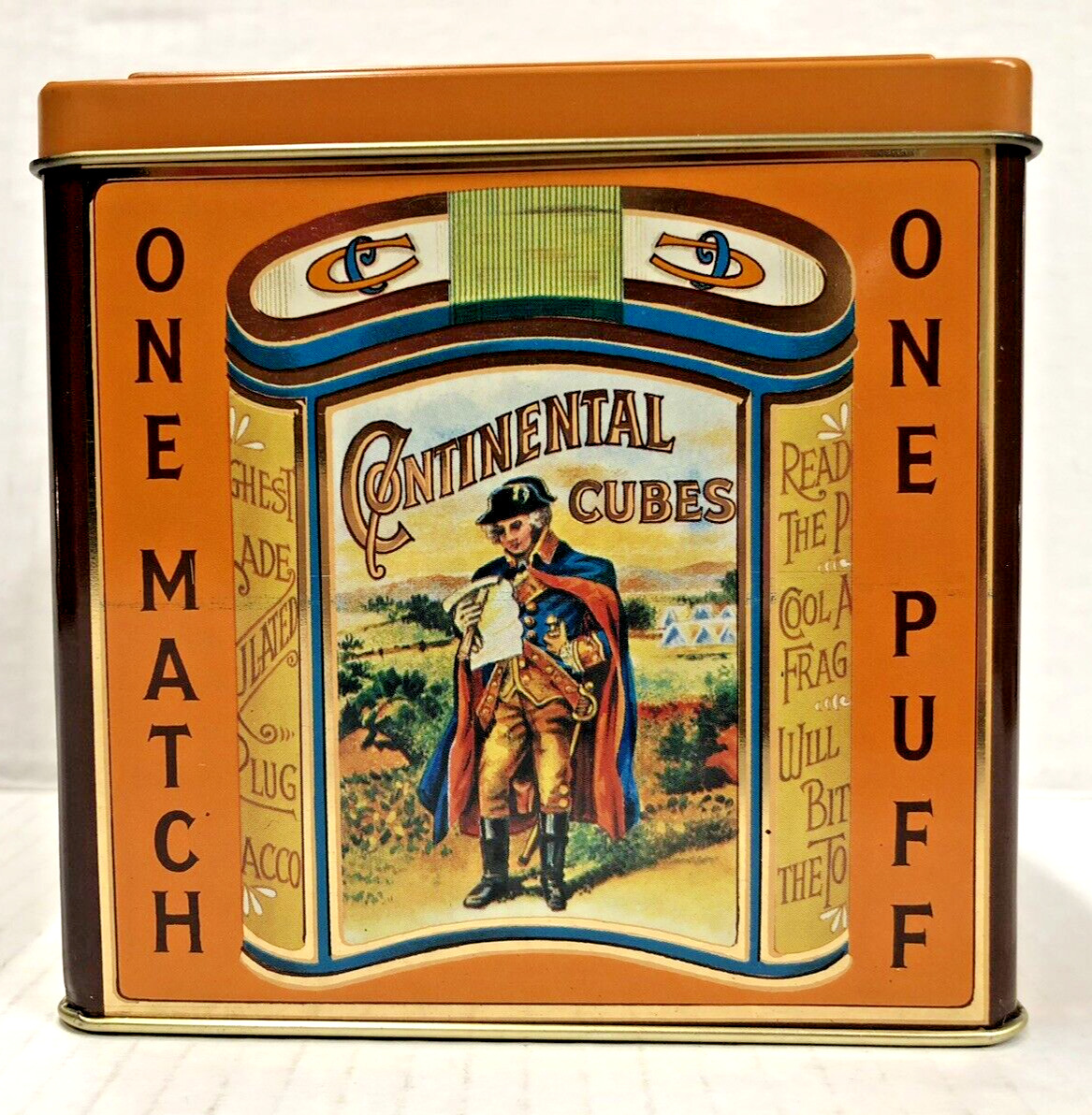 Continental Cubes Ready For The Pipes Metal Tin Made In England Tobacco Tin