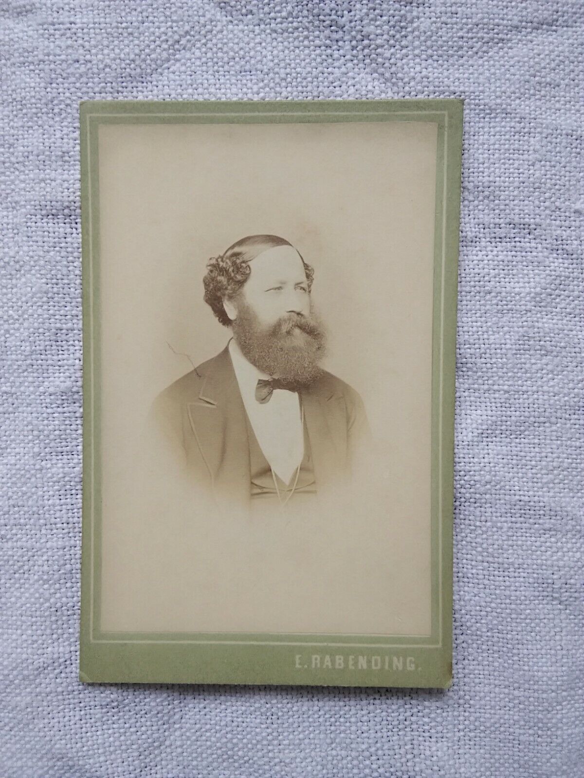 Antique Austrian CDV/visit card, man with beard, moustache Emil Rabending Wien 
