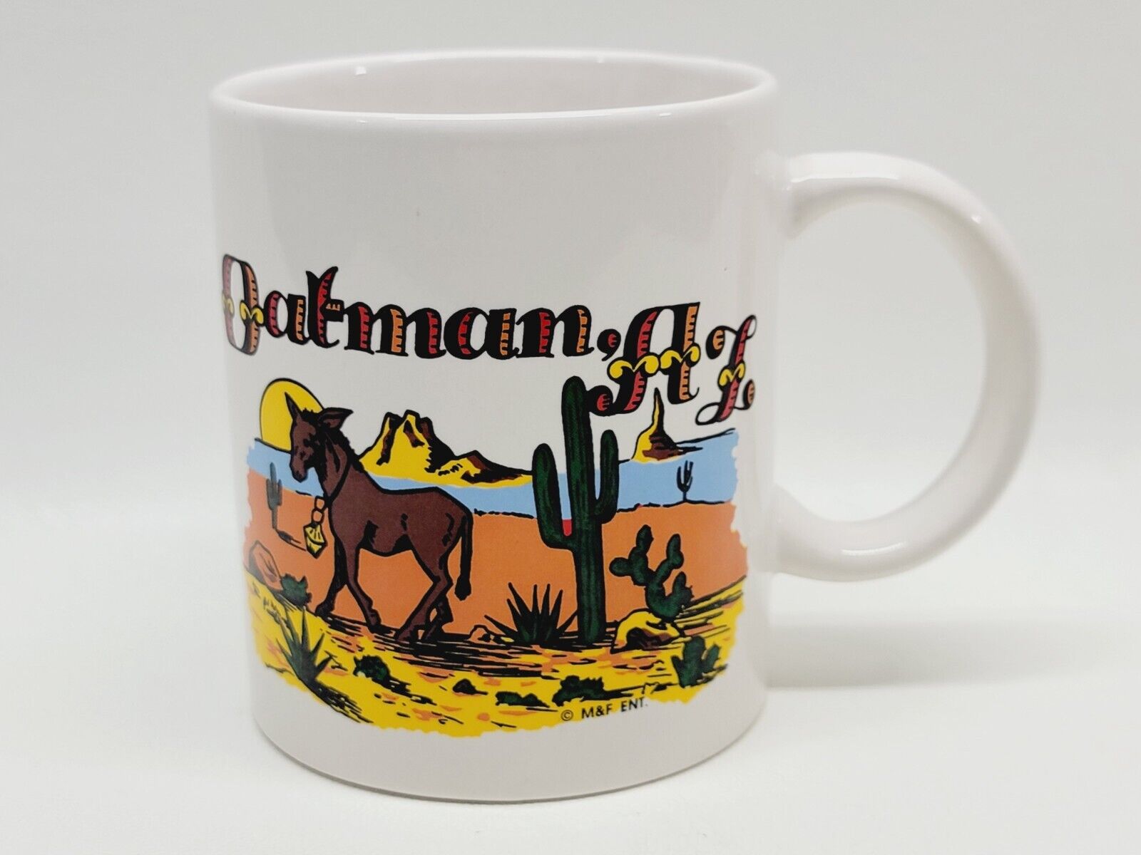 Vintage Oatman Arizona Ceramic Coffee Mug Burro M & F Enterprises 