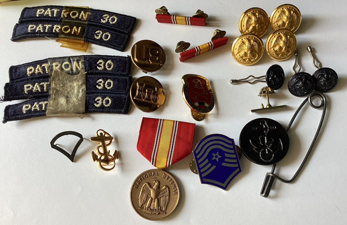 Mixed Lot of Vintage Military Pin Waterbury Button's