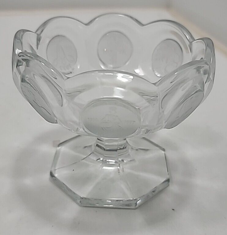 Vintage Fostoria Coin Glass Open Jam Jelly Dish Clear Avon Crystal 1886