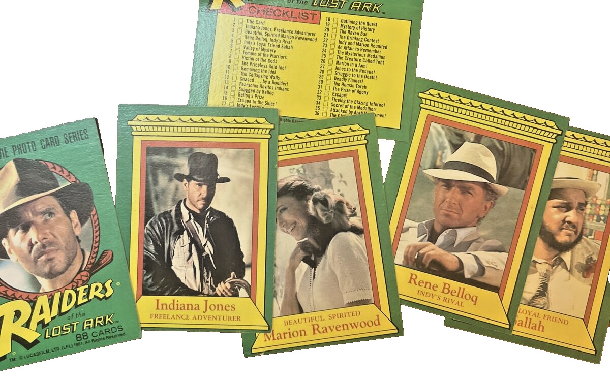 Vintage 1981 Topps Indiana Jones Raiders of the Lost Ark 200+ Card Set Cards 