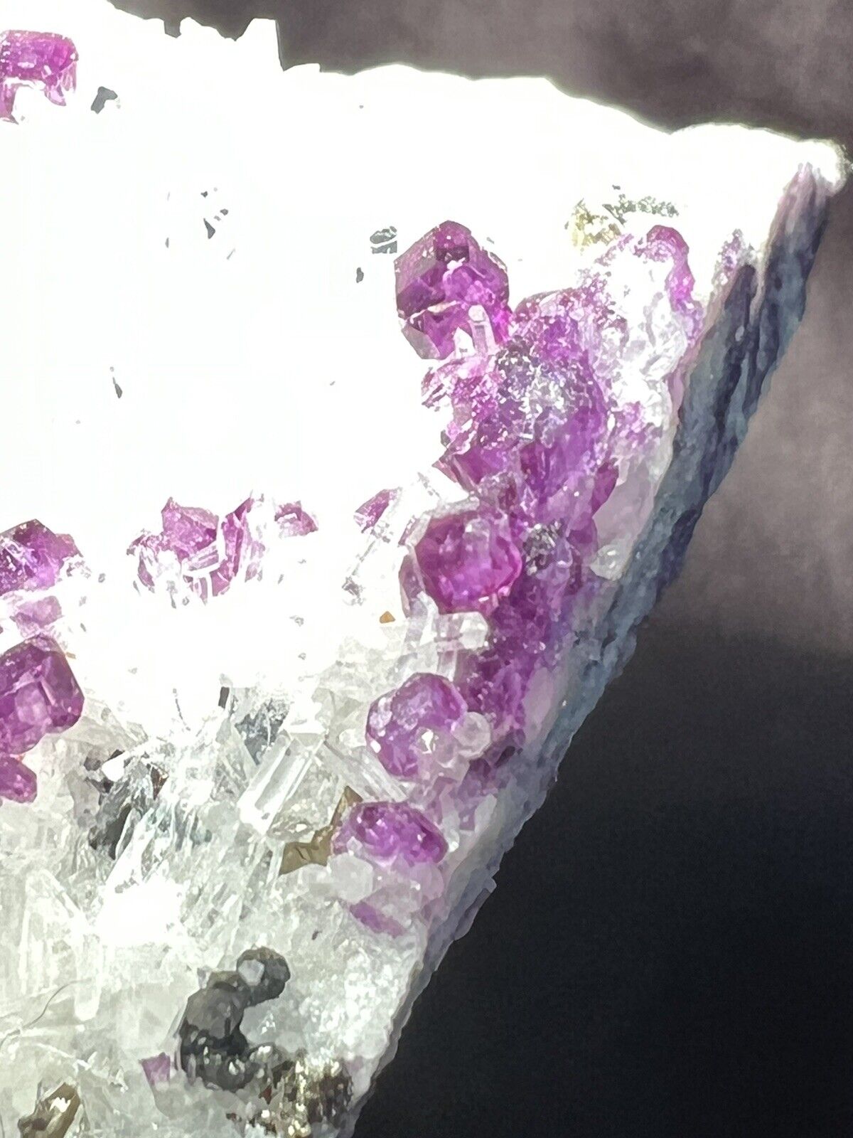 Electric purple Fluorite on Quartz with Chalcopyrite, Sweet Home Mine, Alma, Co