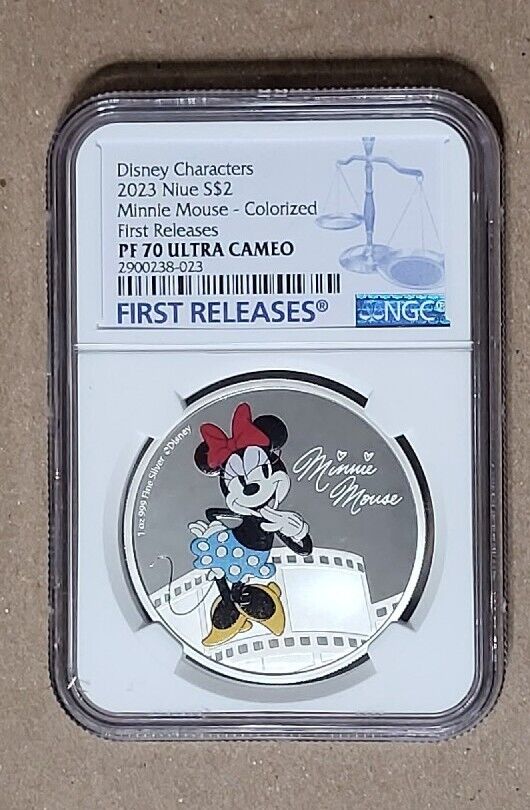 2023 NIUE $2 - MICKEY & FRIENDS - MINNIE MOUSE - NGC PF70 FR - 1oz SILVER COIN