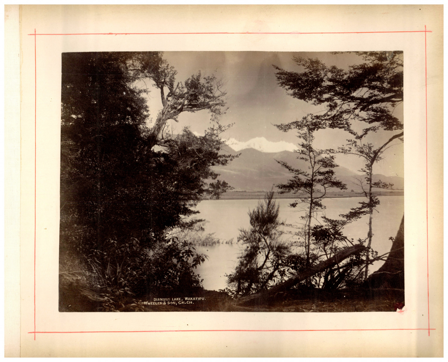 New Zealand, Diamond Lake, Wakatipu, Photo. Vintage Wheeler Print, Album Print