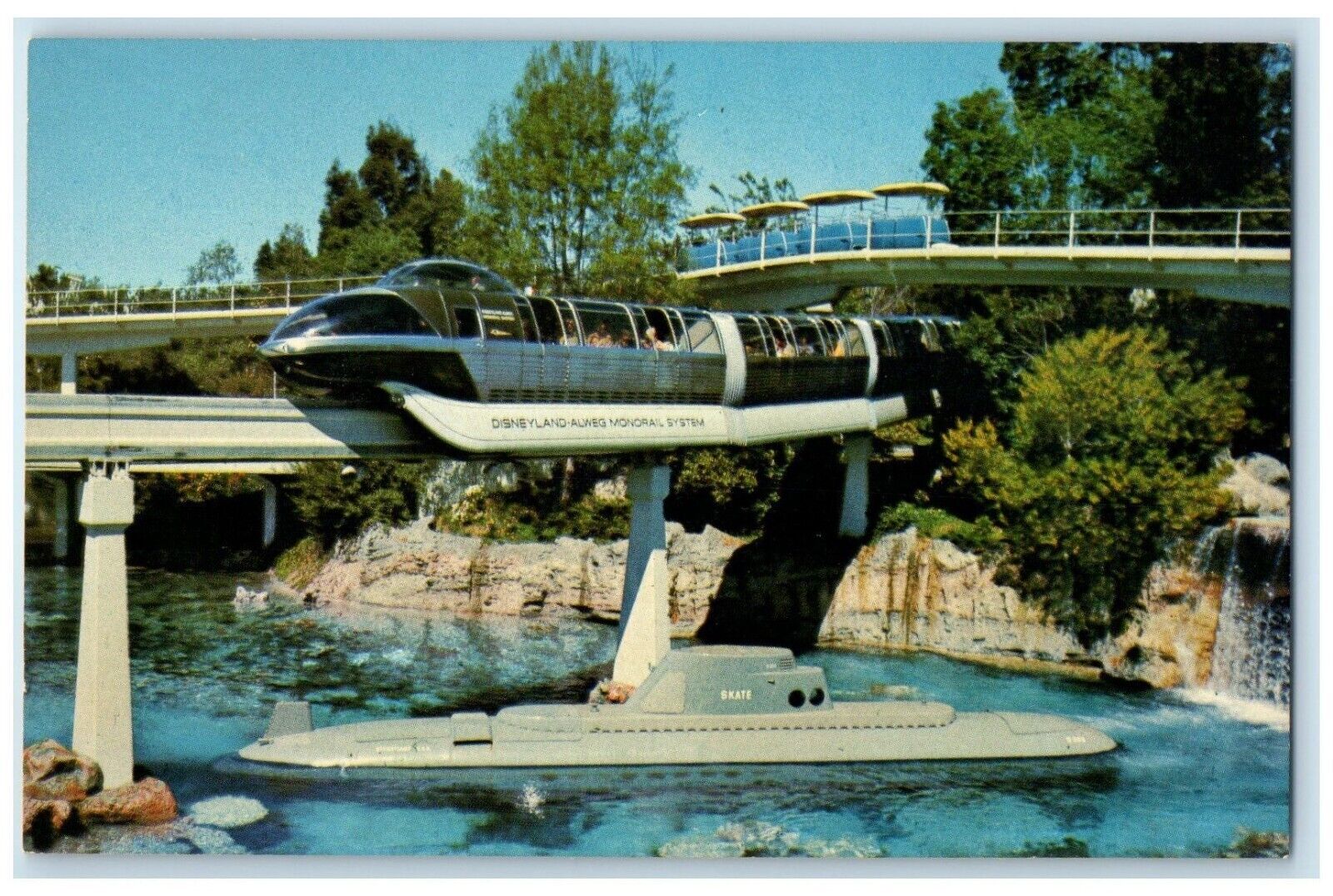 c1960 Adventure Land By Sea Tomorrowland Peoplemover System Disney CA Postcard