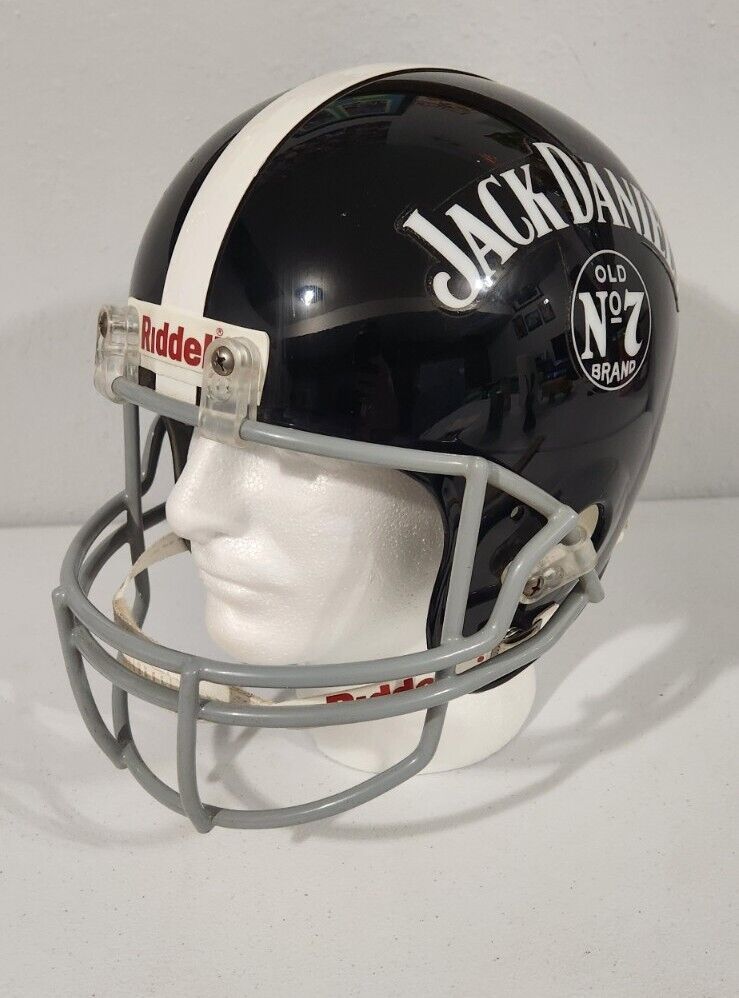 Jack Daniels Old No7 Riddell Replica Full Size Black Football Helmet Bar ManCave