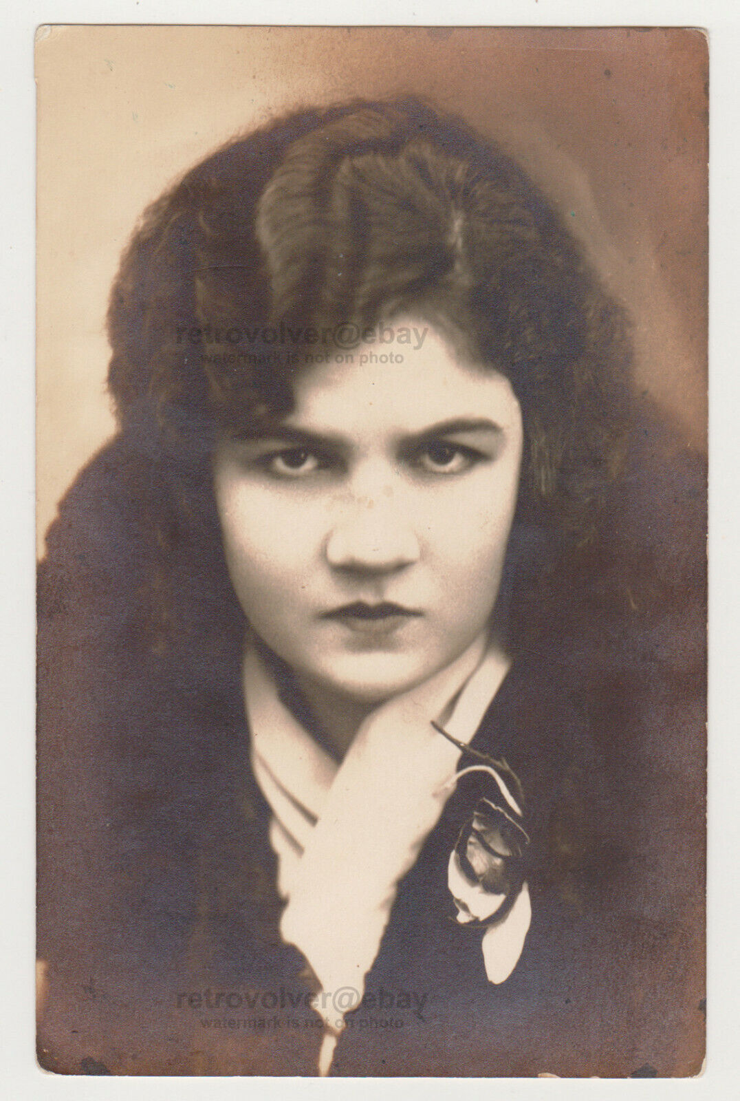 Pretty Cute Angry Young Woman Charming Attractive Lady Girl Snapshot Old Photo