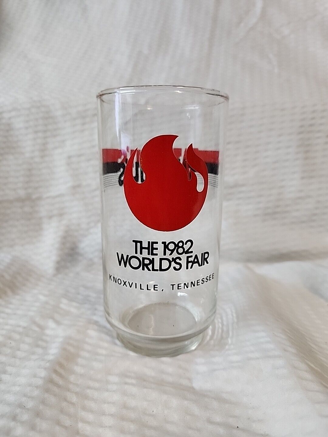 1982 World's Fair Glass Knoxville Tennessee Wendy's Restaurant Red And Black
