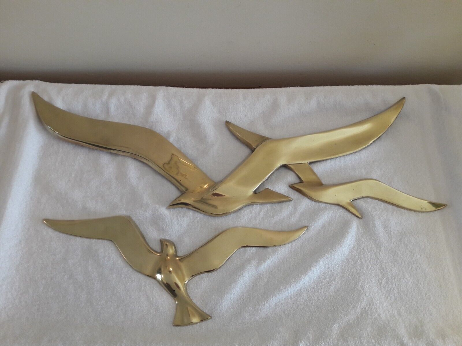 1960\'s Mid Century Solid Brass Seagull Wall Hangings