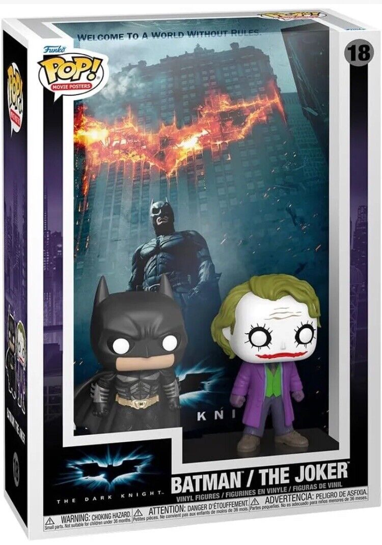 Funko Pop Movie Poster: The Dark Knight - Batman, The Joker - Mint - Ships Now