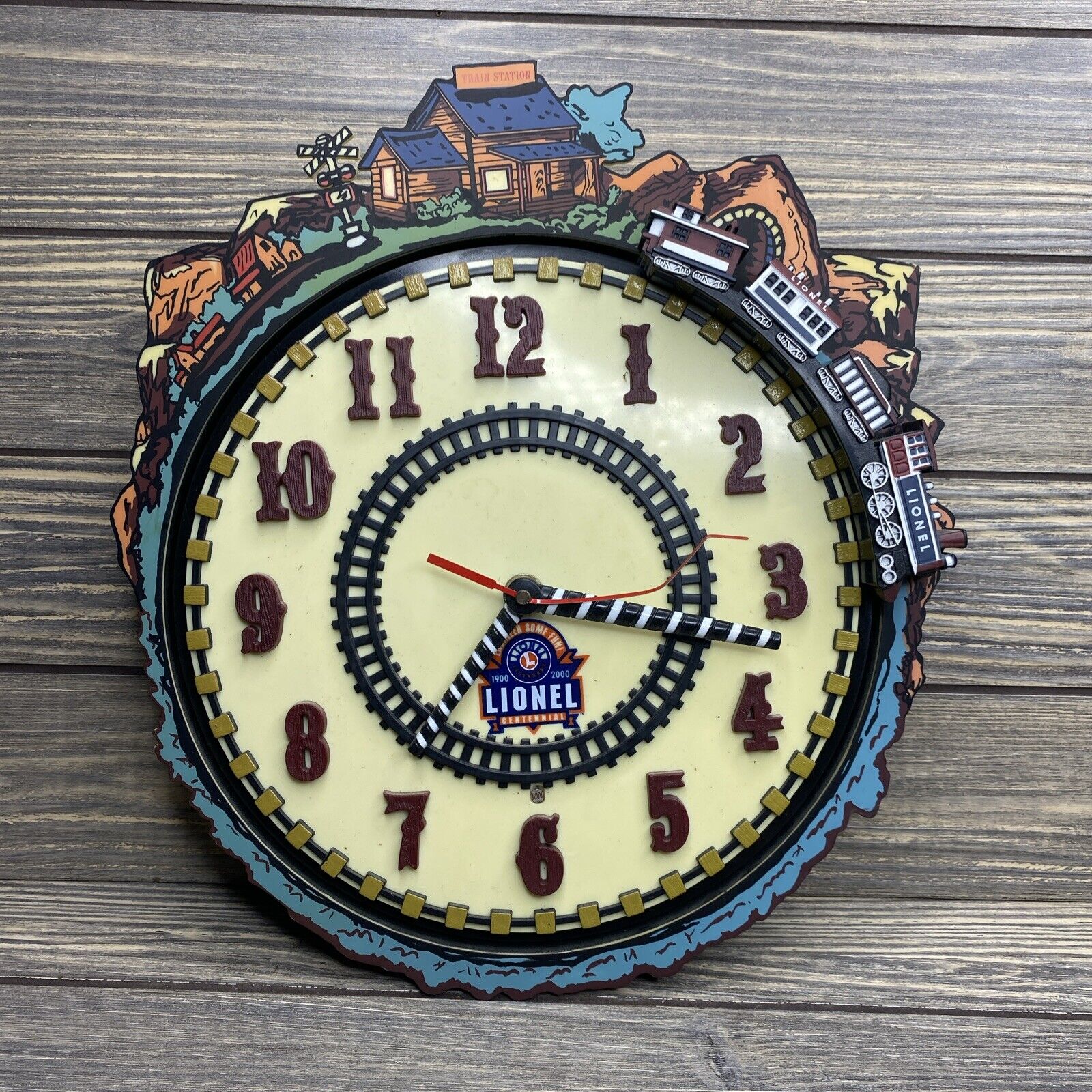 Vintage Lionel 1900-2000 Train Station Wall Clock Analog Face 12”