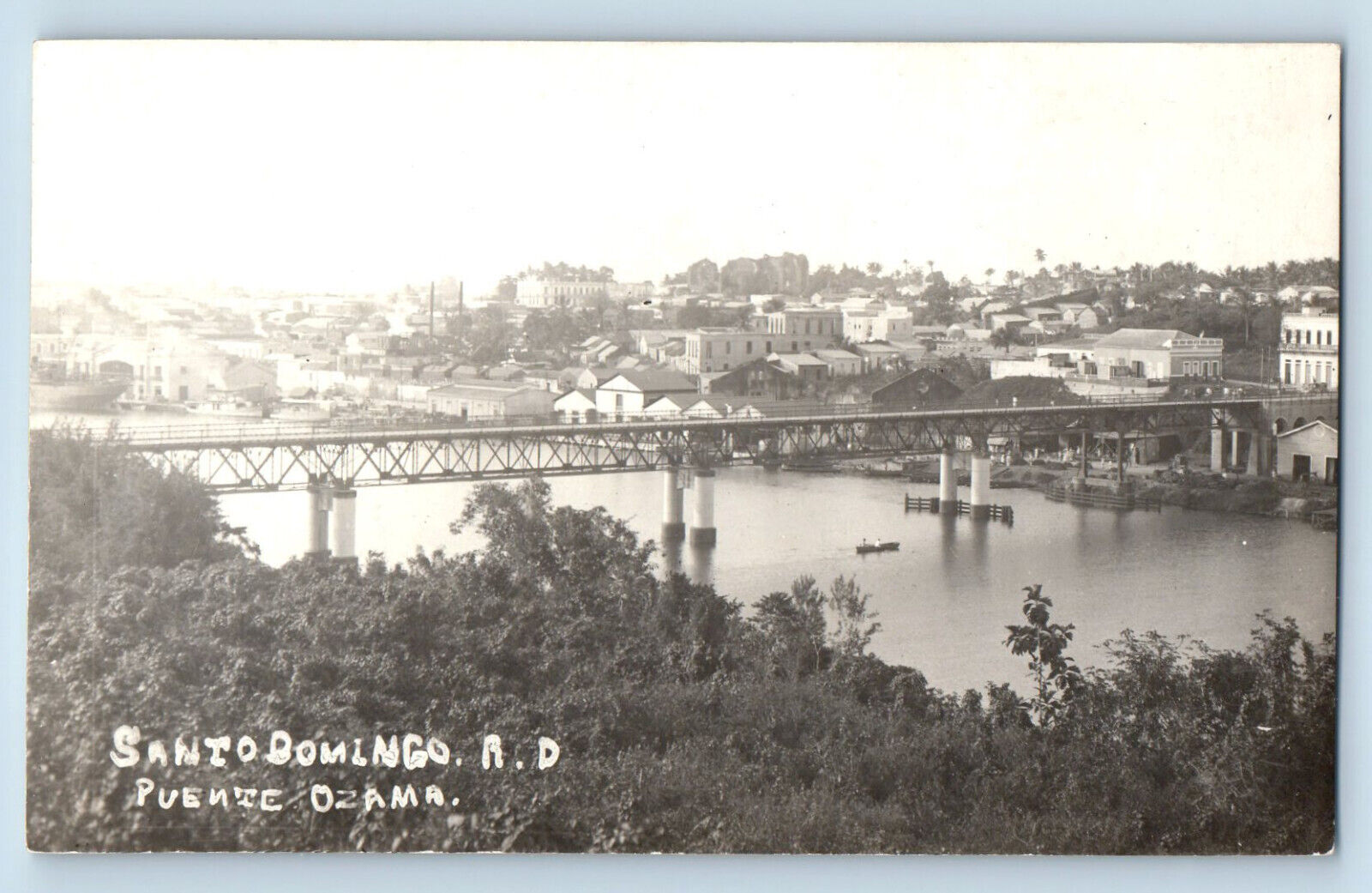 Dominican Republic Postcard Ozama Bridge c1910 Unpostedd Antique RPPC Photo