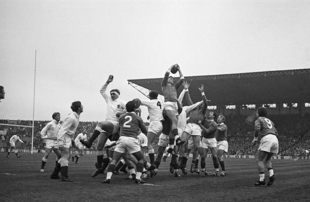A phase France-England rugby match Paris France February 24 1968 Old Photo 1