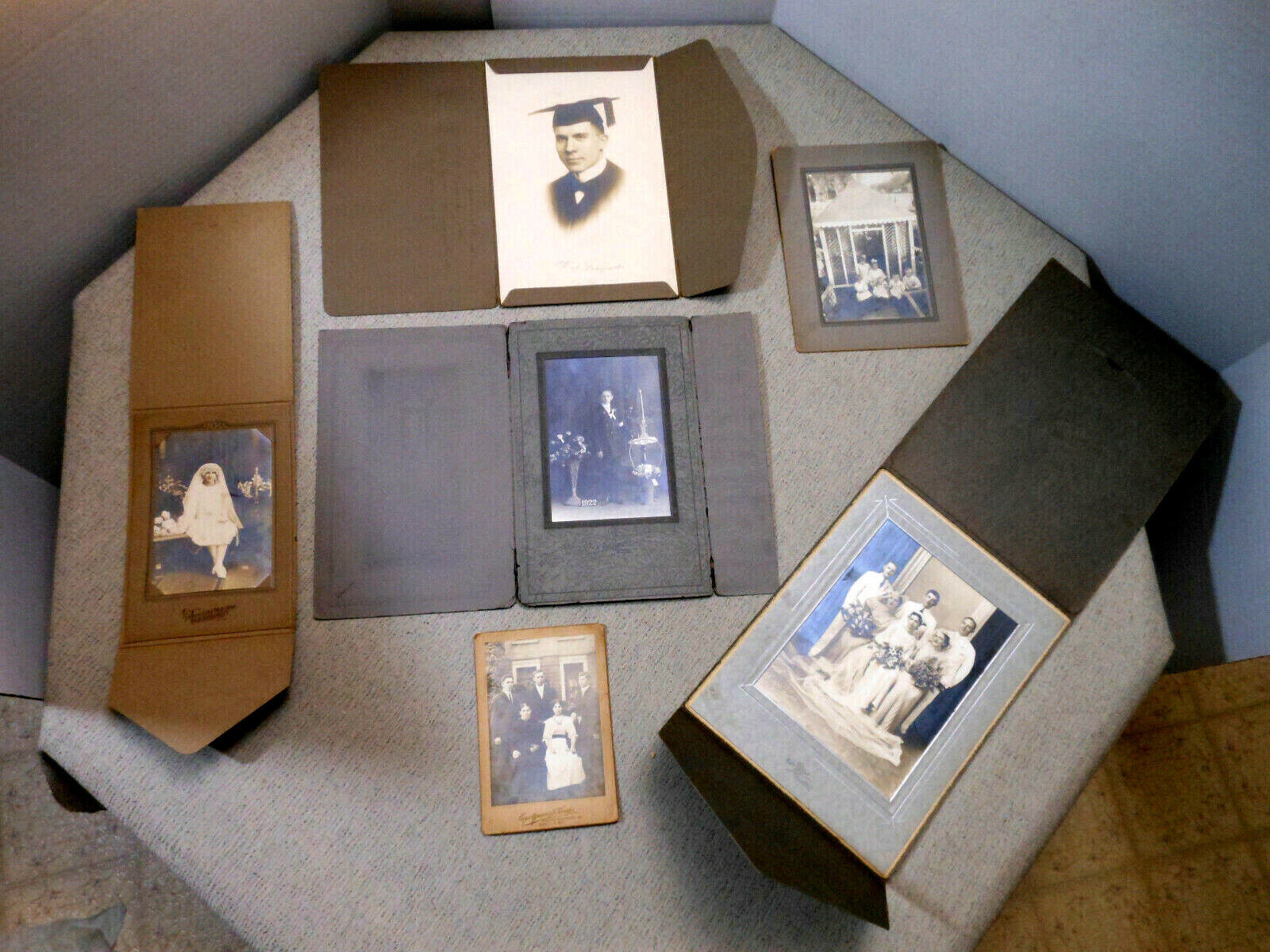 Cabinet Card Photos (6) Family (Strozewski\'s) & Couple Edwardian Early 1900s