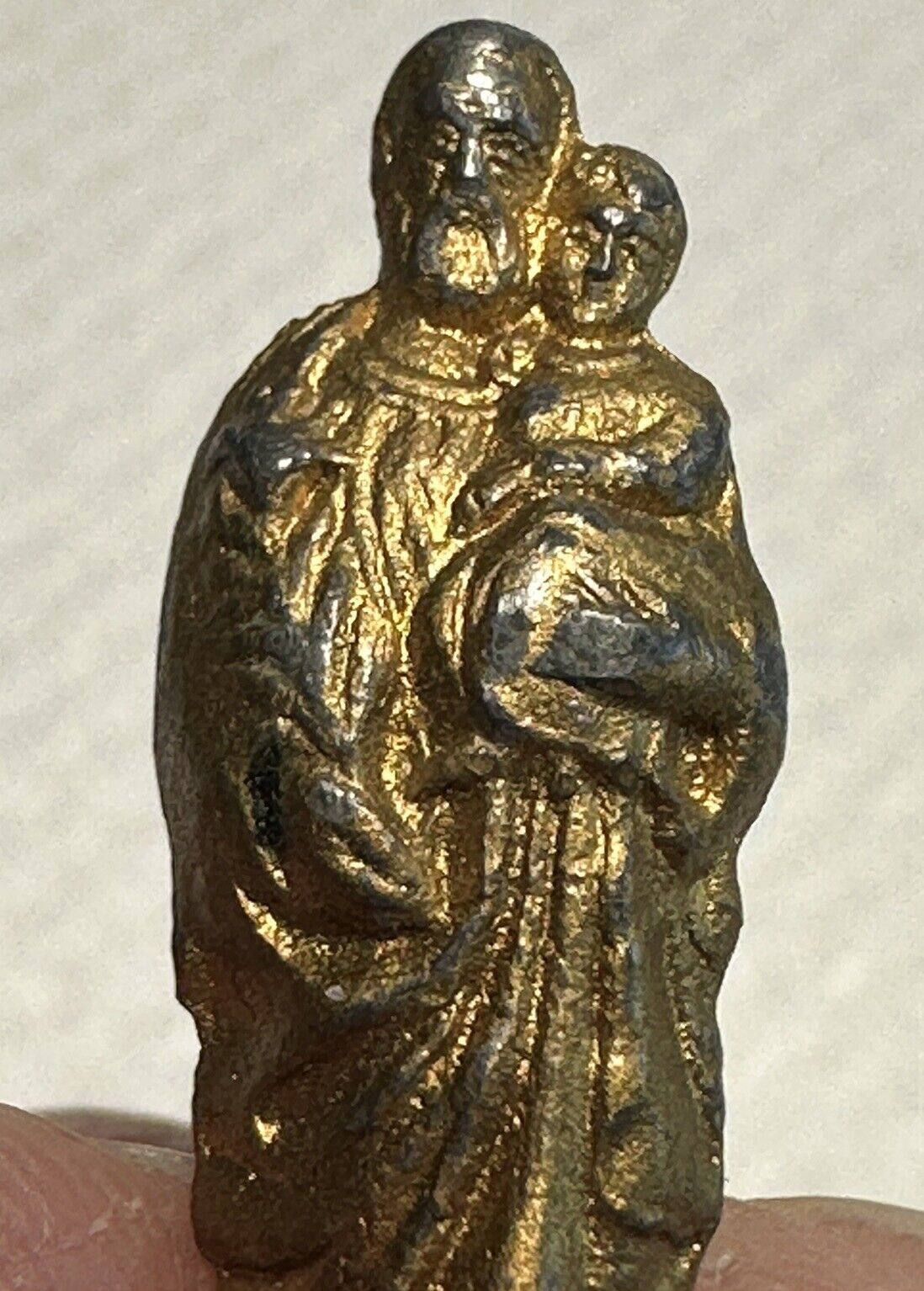 Miniature Relic Shrine - John the Baptist with Christ Child - late 19th Century