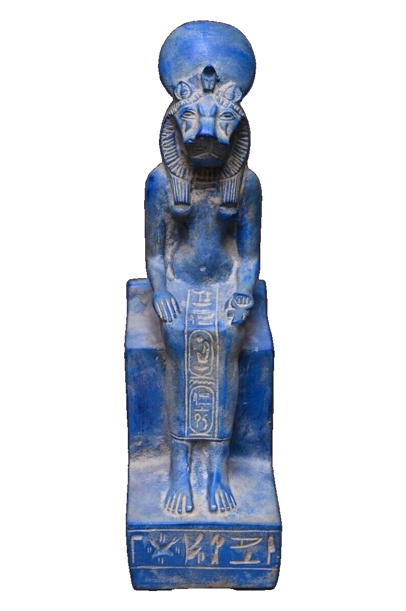 RARE ANCIENT EGYPTIAN ANTIQUE Statue Seated Goddess Sekhmet Key of Life