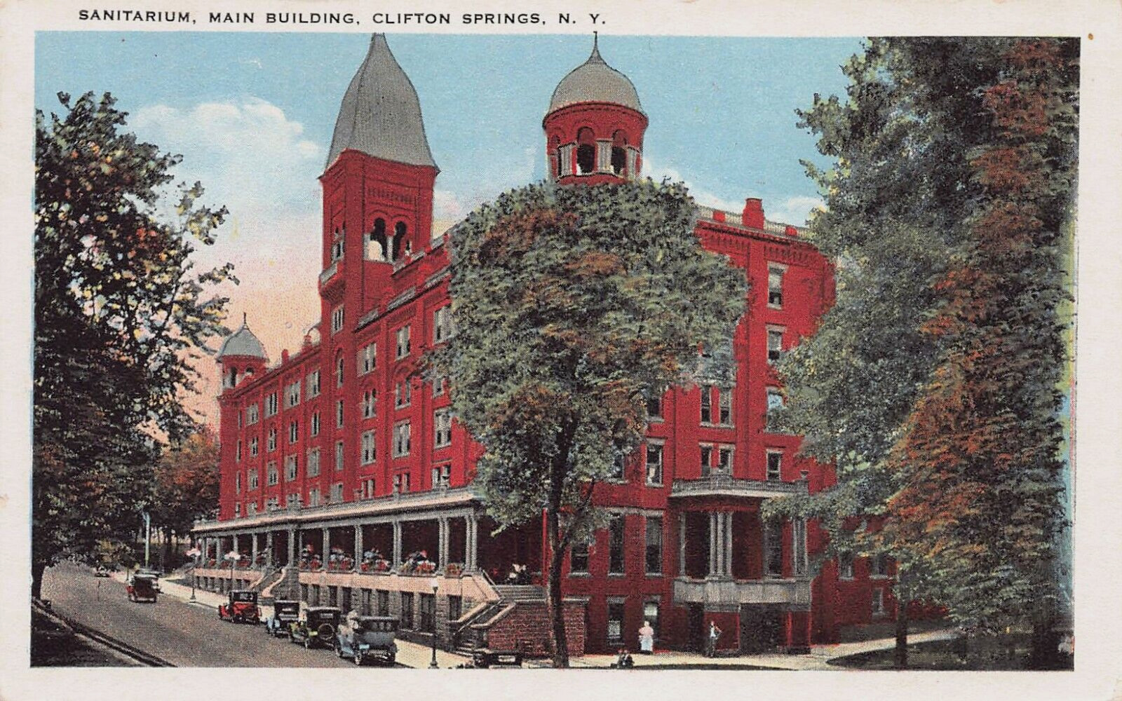 Sanitarium, Main Building, Clifton Springs, New York, Early Postcard, Unused