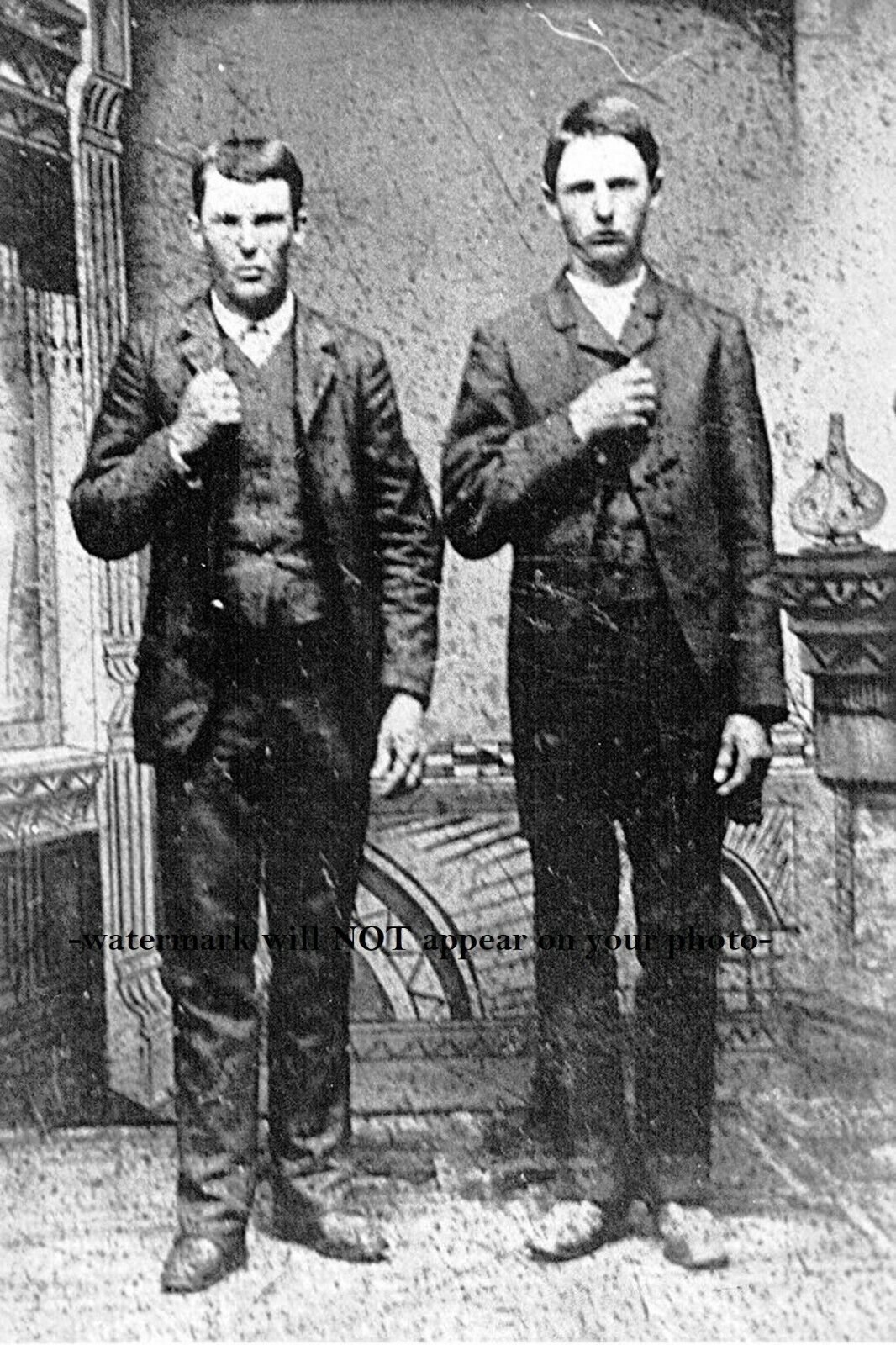 1872 Rare Jesse James Frank James  PHOTO Quantrill's Raiders Wild West Outlaws