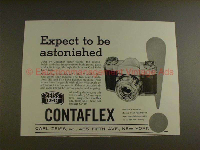 1957 Zeiss Ikon Contaflex Camera Ad - Be Astonished