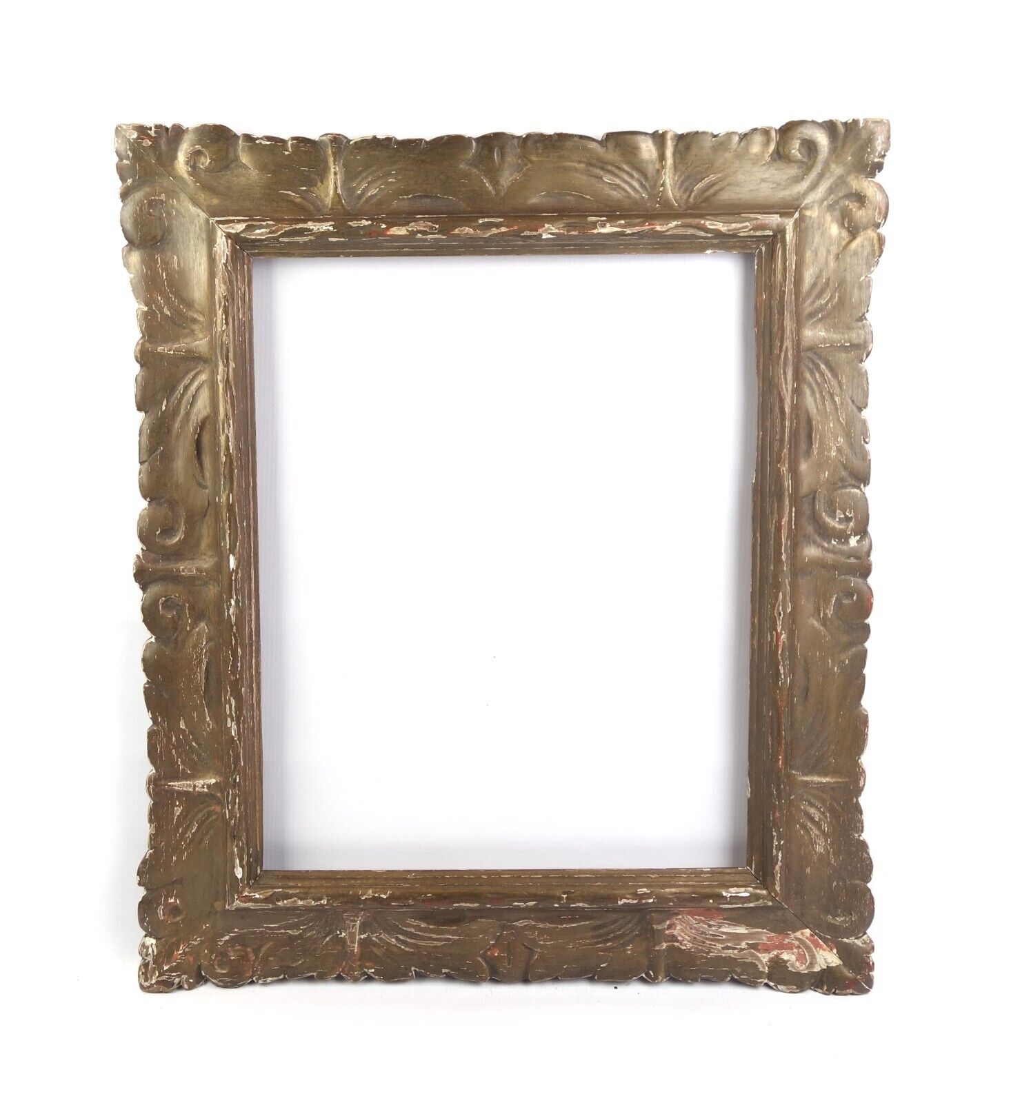 Antique 19th C Ornate Victorian Gold Painted Gesso Picture Frame Fits 15x12