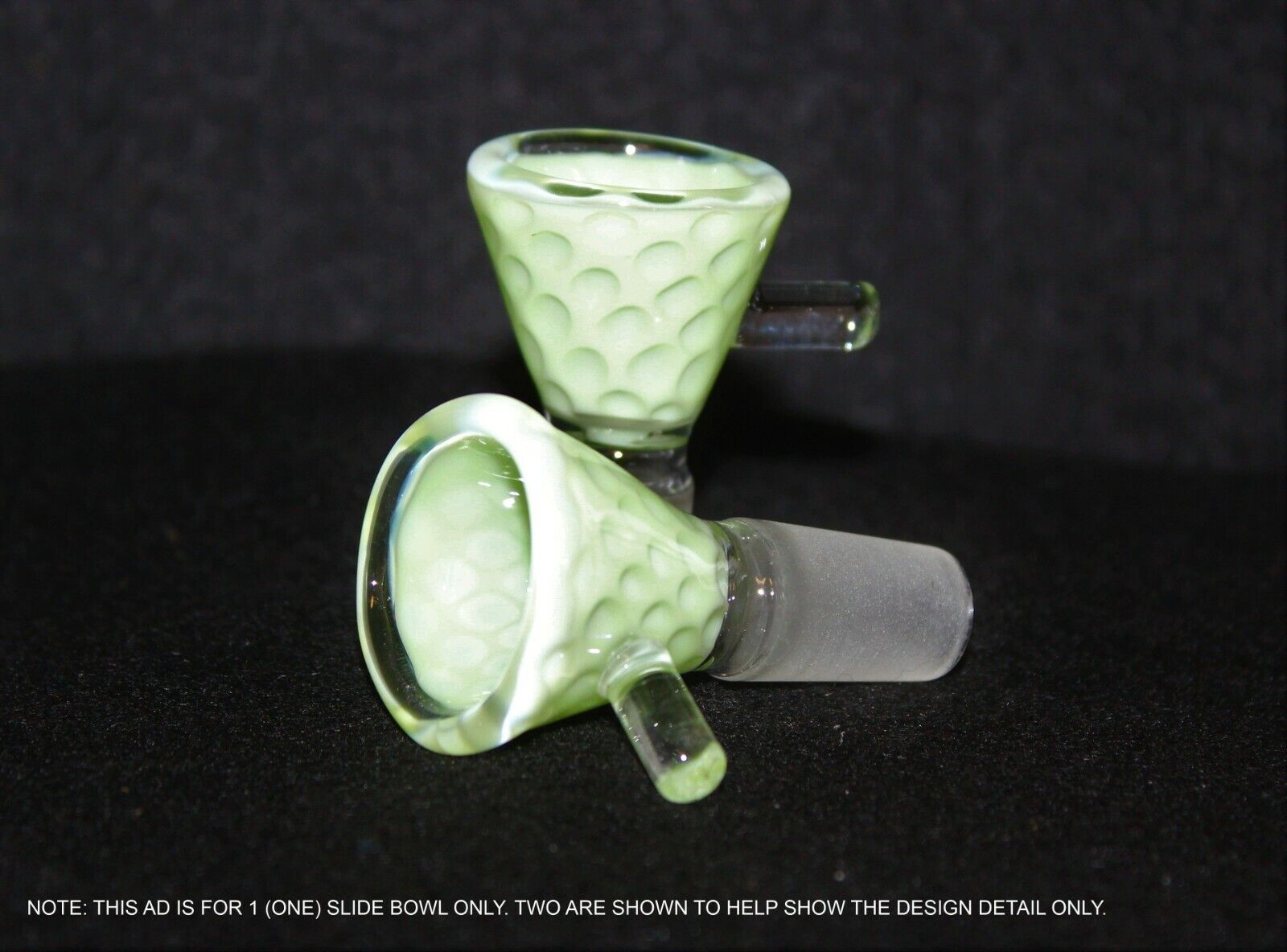 14mm SUPER 3D MELLOW GREEN SLIDE Tobacco Glass Slide Bowl 14 mm male