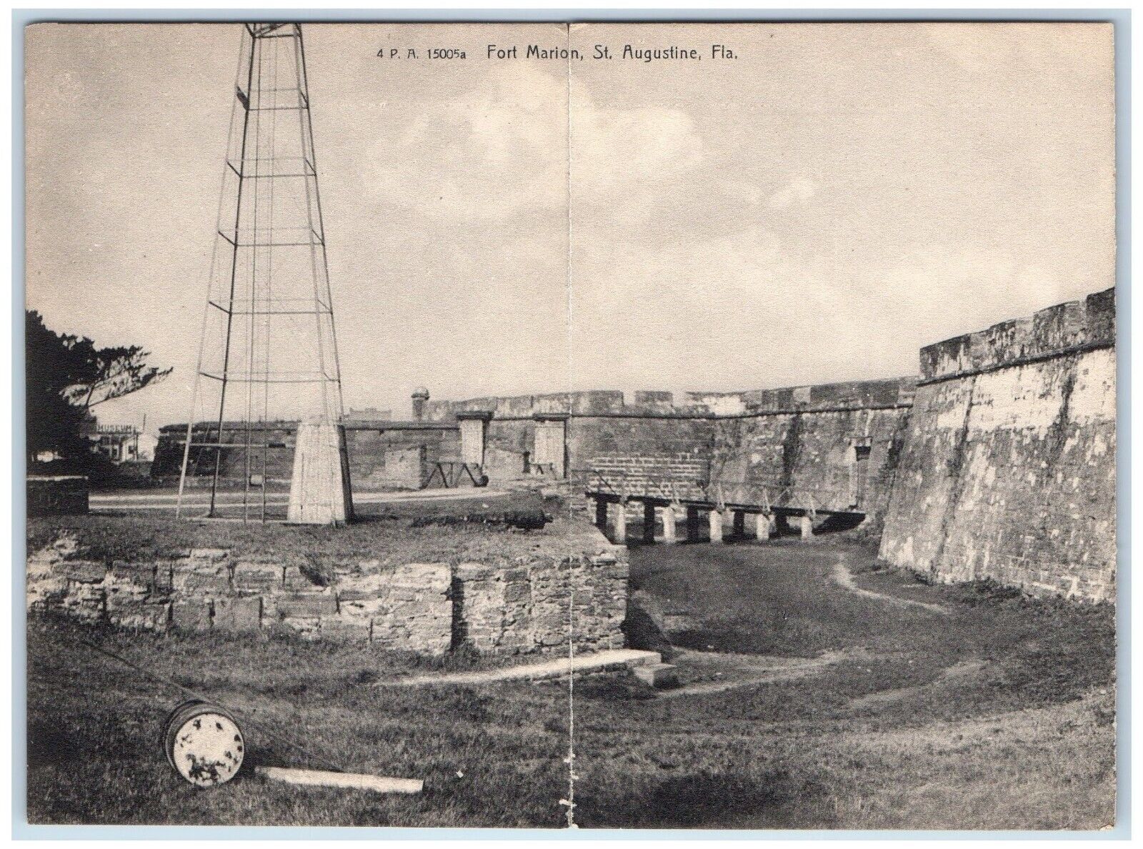 c1905 Fort Marion St. Augustine Florida FL Panorama Fold Out Antique Postcard
