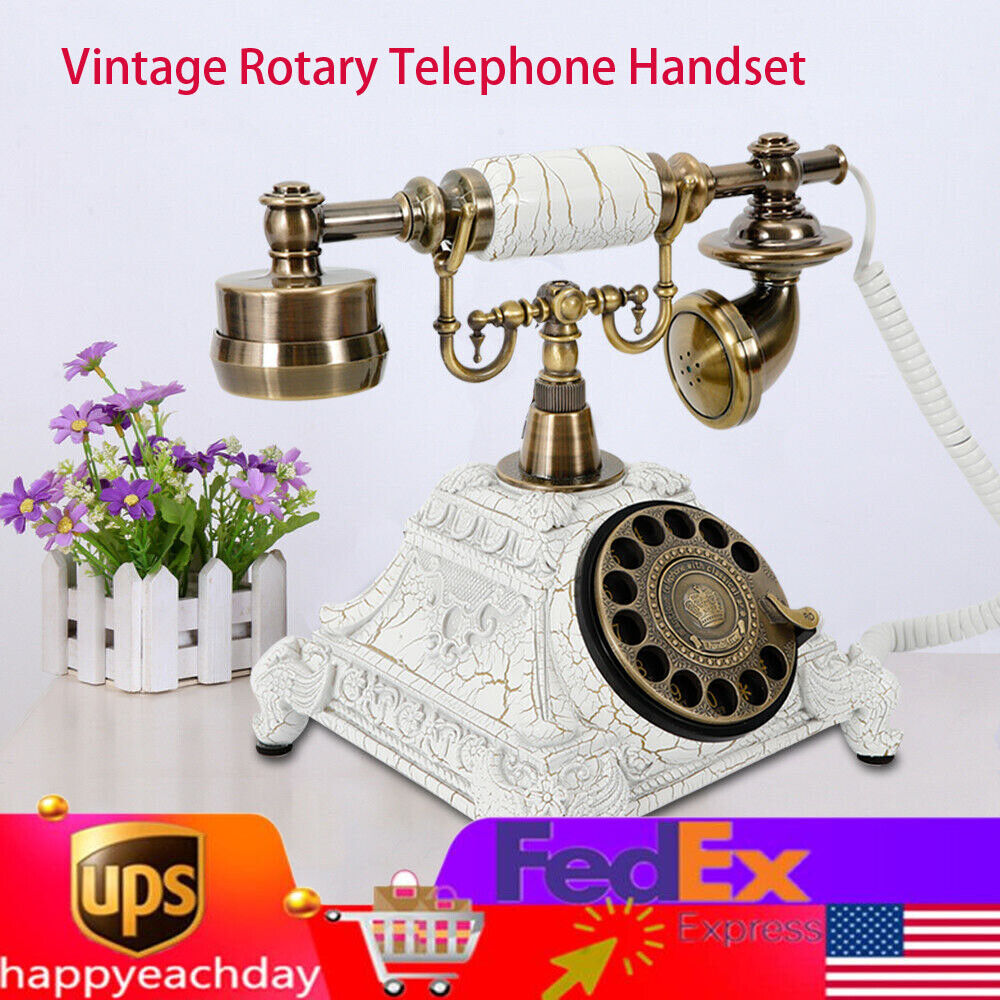 Vintage Phone Rotary Dial Antique Station Telephone Home Décor Handset Telephone
