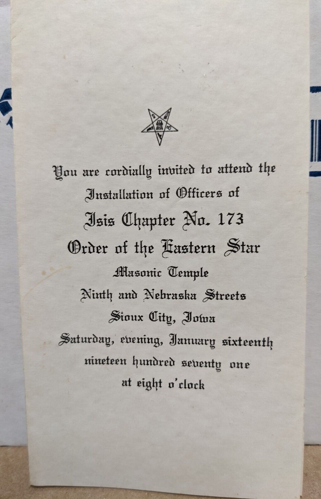 1971 Eastern Star Installation Of Officers Isis Chapter 173 Sioux City Iowa IA