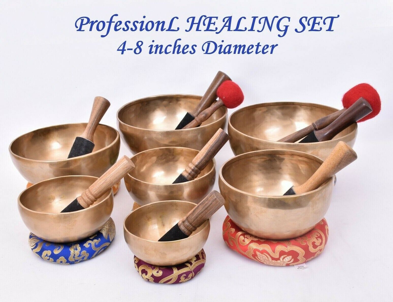 4-8 inches professional sound healing singing bowl set of 7-Tibetan singing bowl