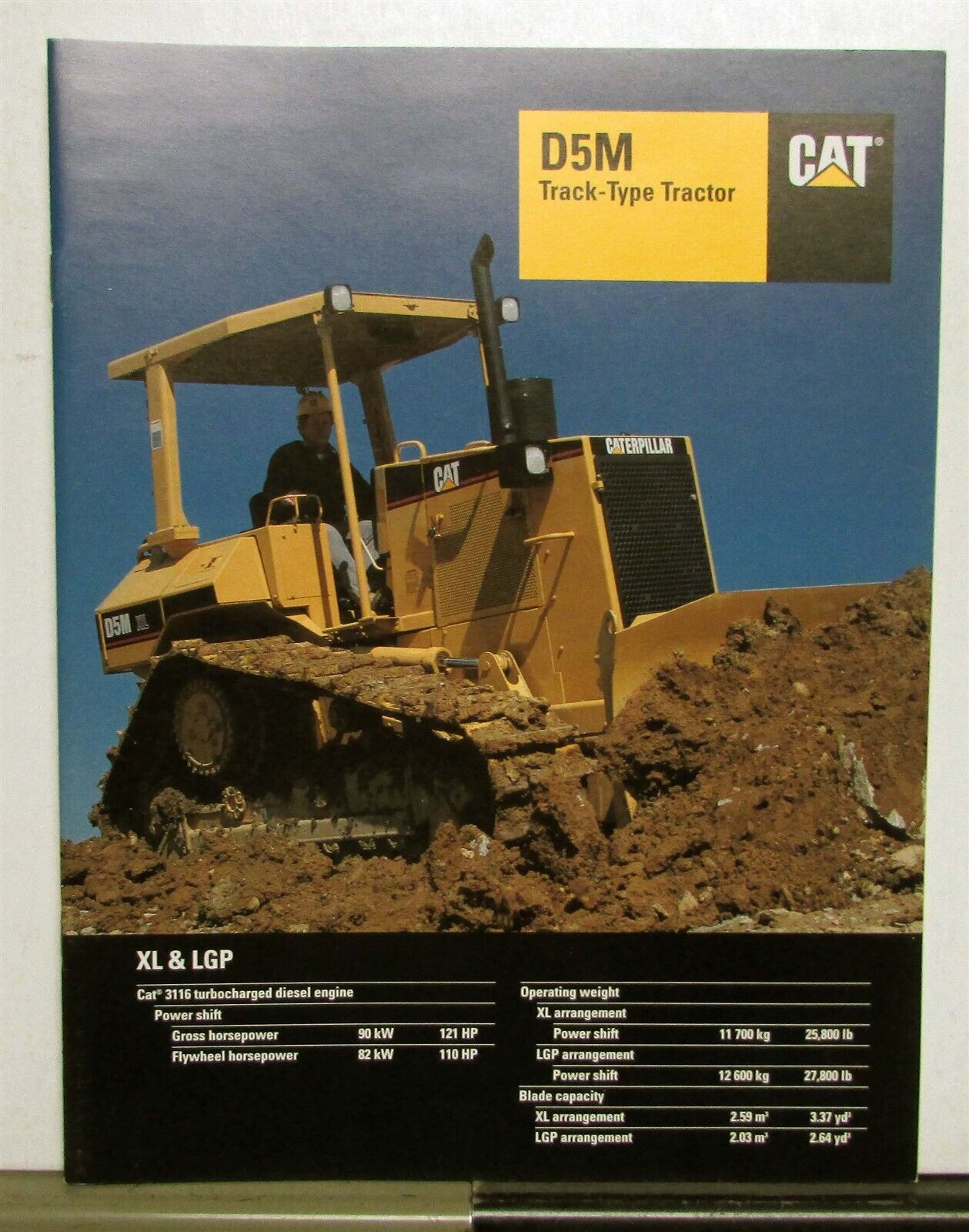 1997 Caterpillar D5M Track Type Tractor Construction Specification Sale Brochure