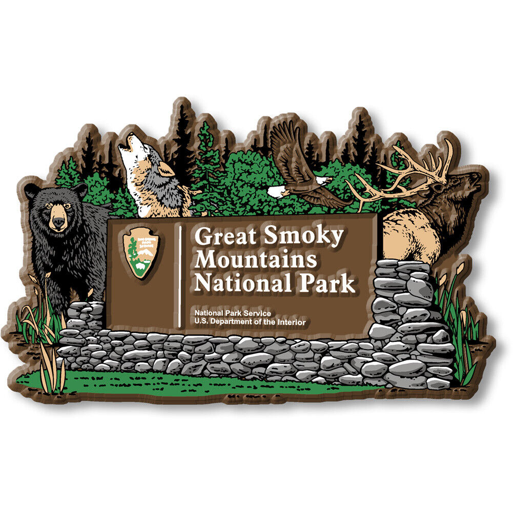 Great Smoky Mountains Park Sign Magnet by Classic Magnets