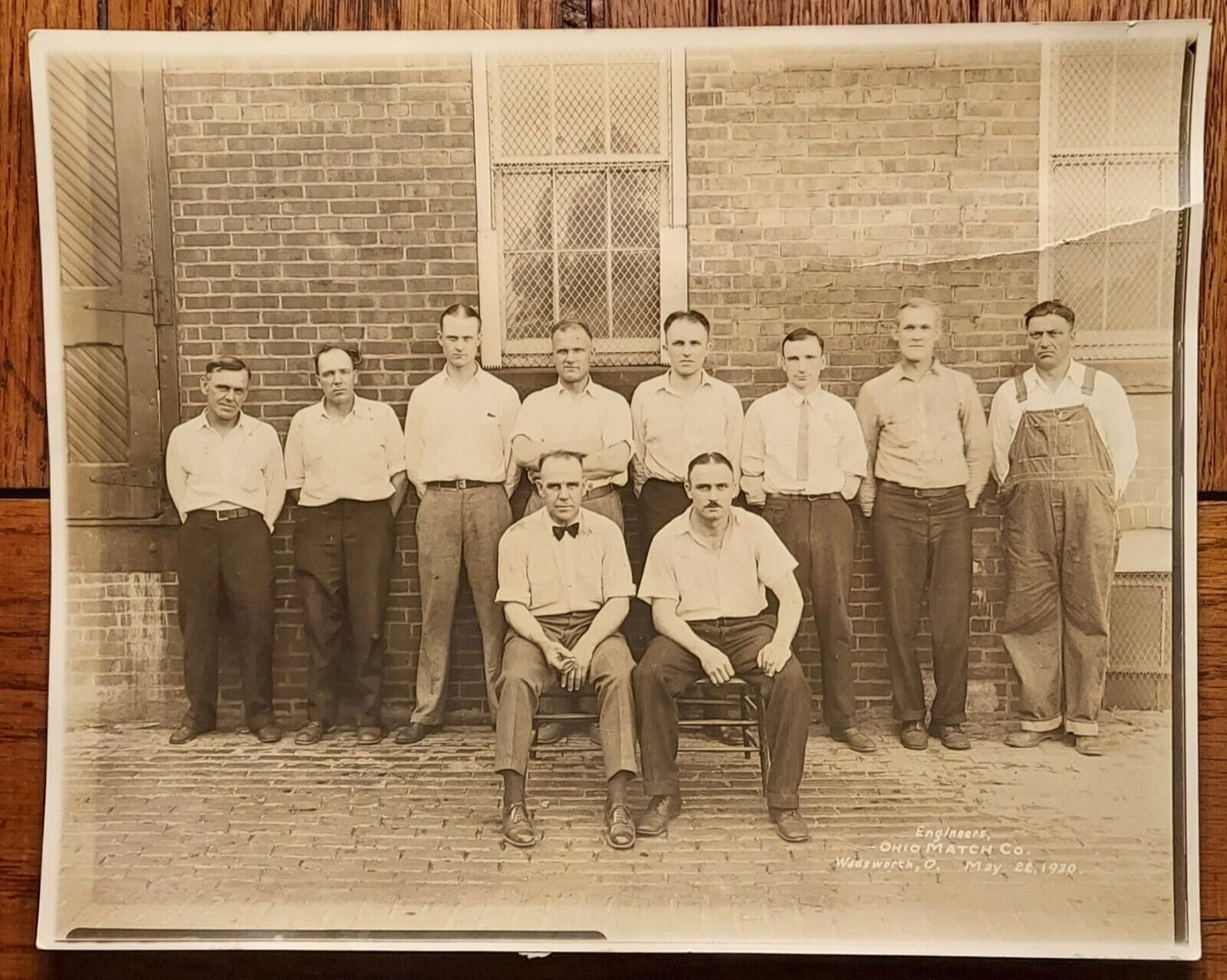Ohio Match Co Wadsworth Ohio Engineers May 22, 1930 Rare Photo 8x10