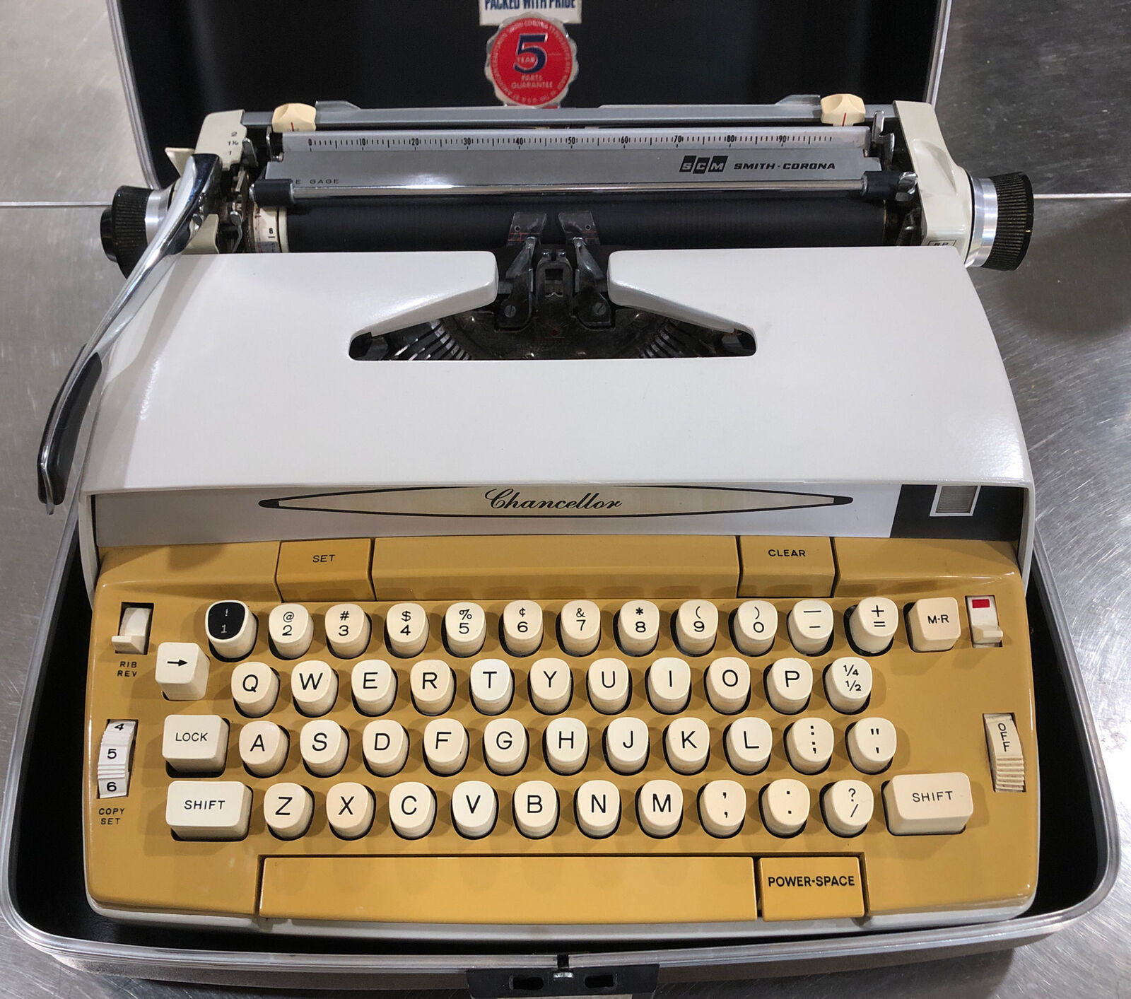 Vintage Smith Corona Chancellor Electric Typewriter  W/Case, Tested