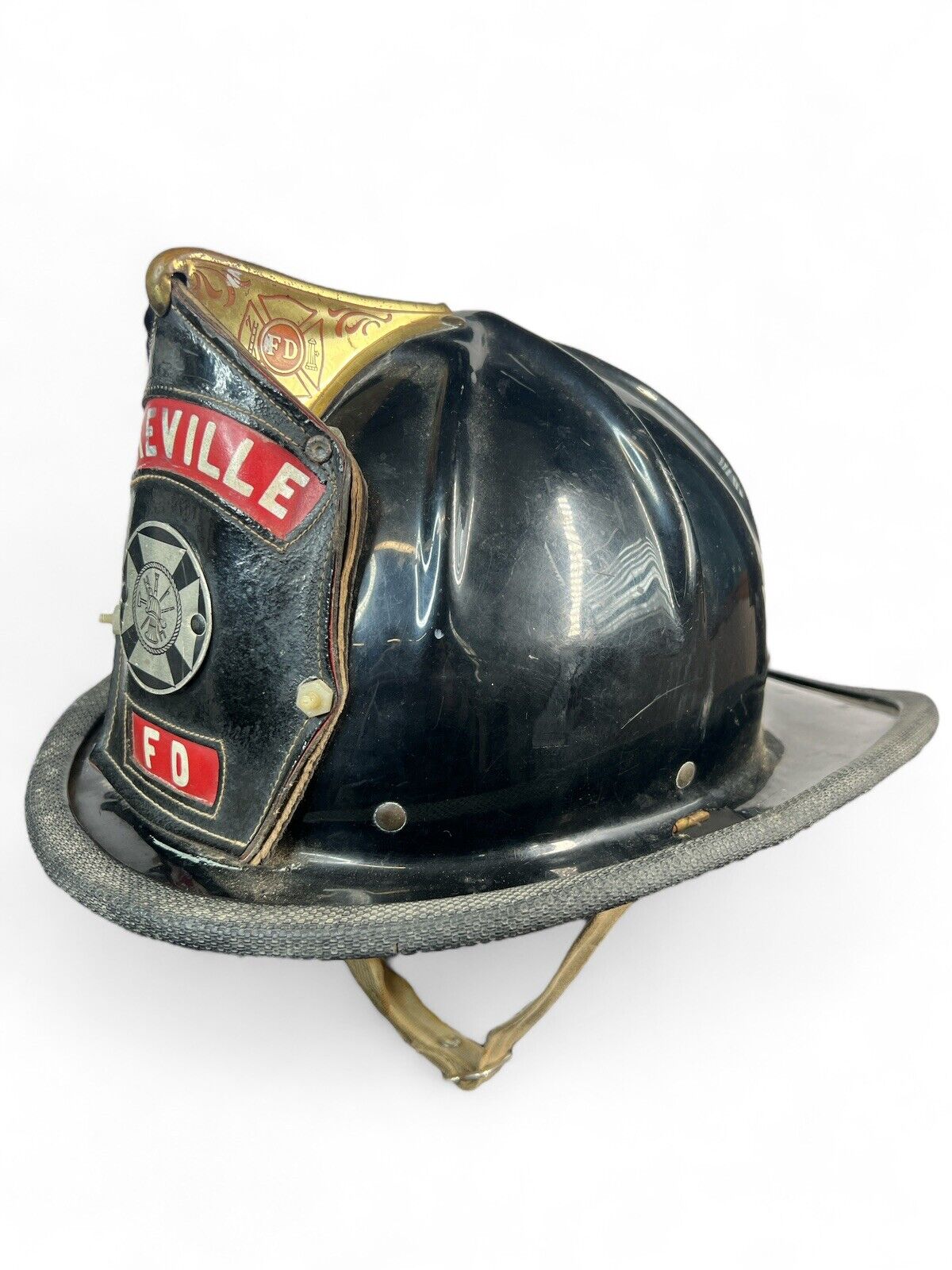 Vintage Cairns Fire Helmet Lakeville FD Model #900 Antique Size Medium