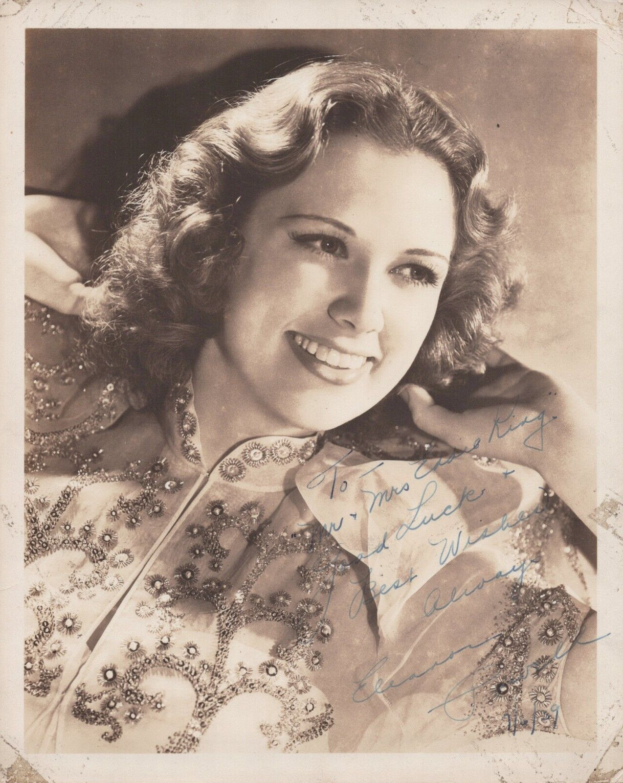 HOLLYWOOD ELEANOR POWELL STUNNING PORTRAIT 1930s SIGNED AUTOGRAPH ORIG Photo C27