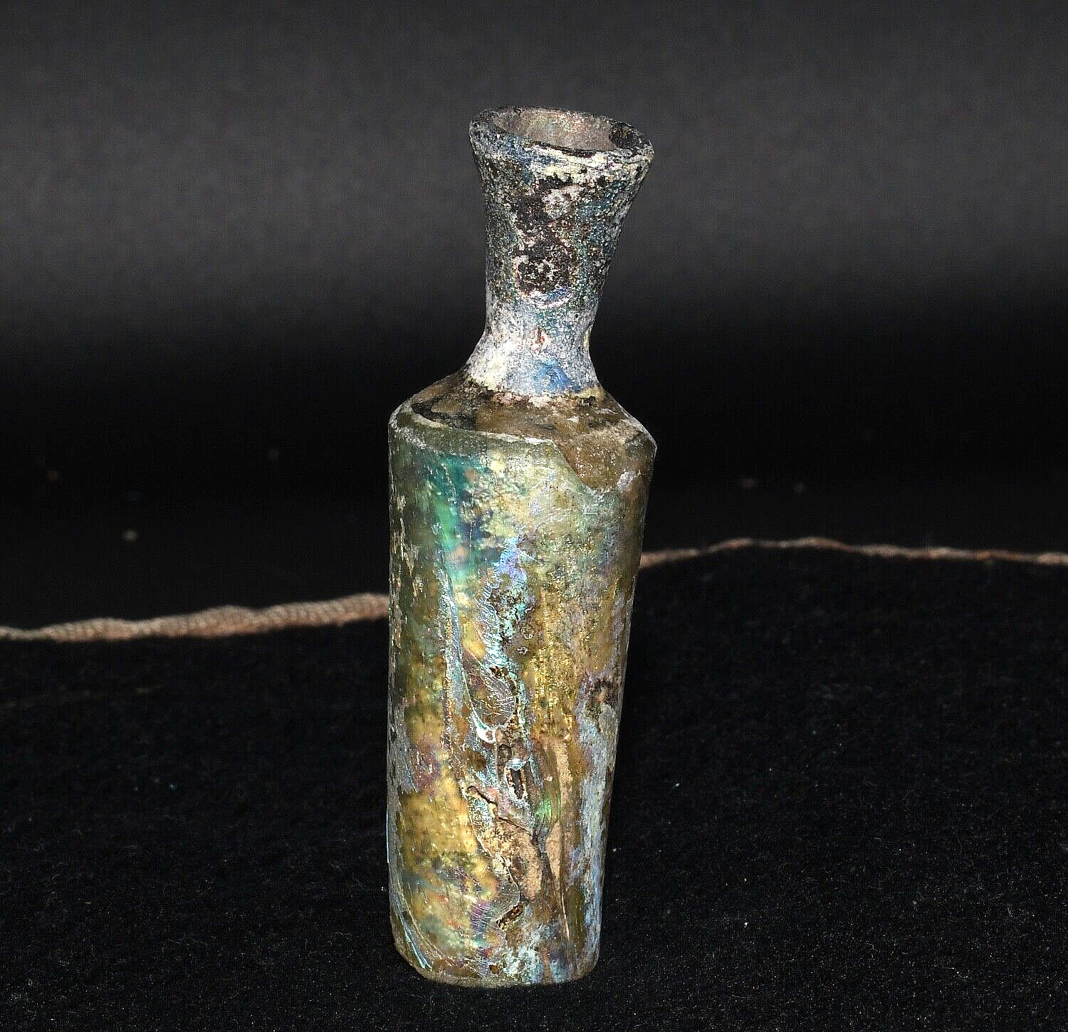 Authentic Ancient Roman Glass Bottle Vessel in Good Condition from Middle East