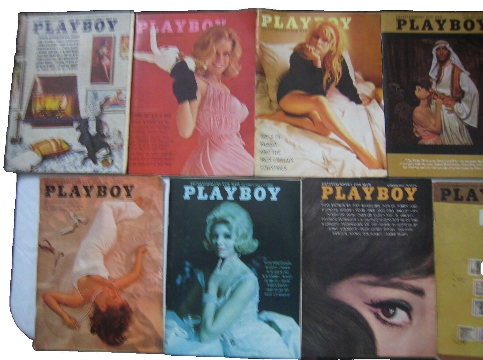 Vintage 1964 Playboy Magazine's Lot of 11- No July Includes Centerfolds