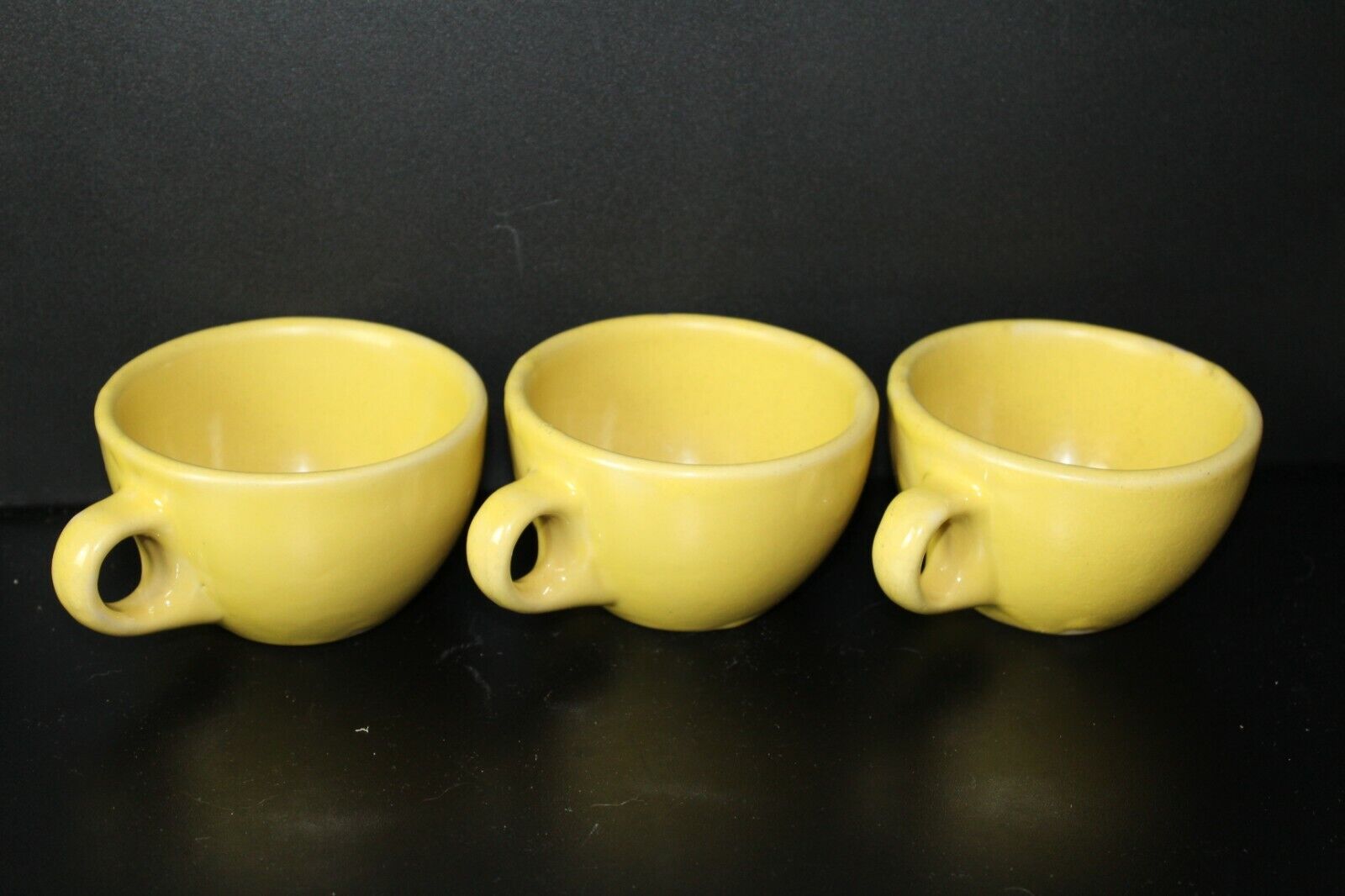 Vintage Tepco China Yellow Tan Rustic Coffee Mug Cup Tea Set Of 3 USA