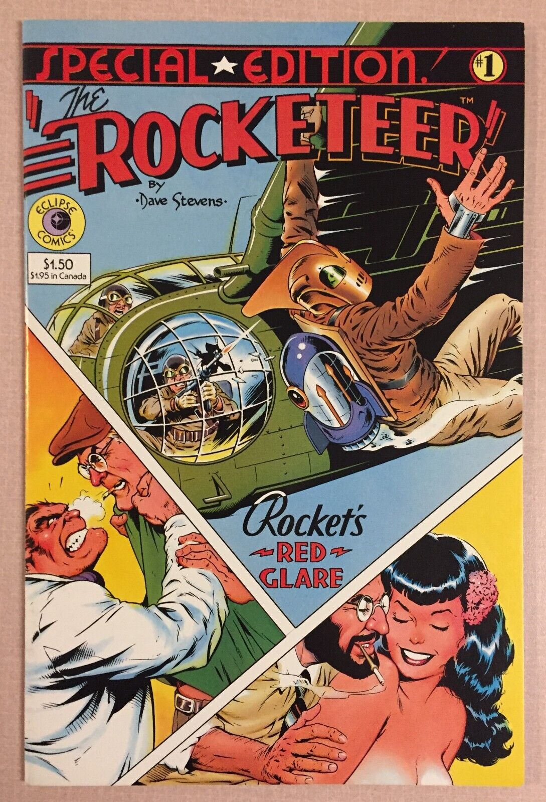 Rocketeer Special Edition 1 Eclipse Comics 1984 Bettie Page Dave Stevens art HG