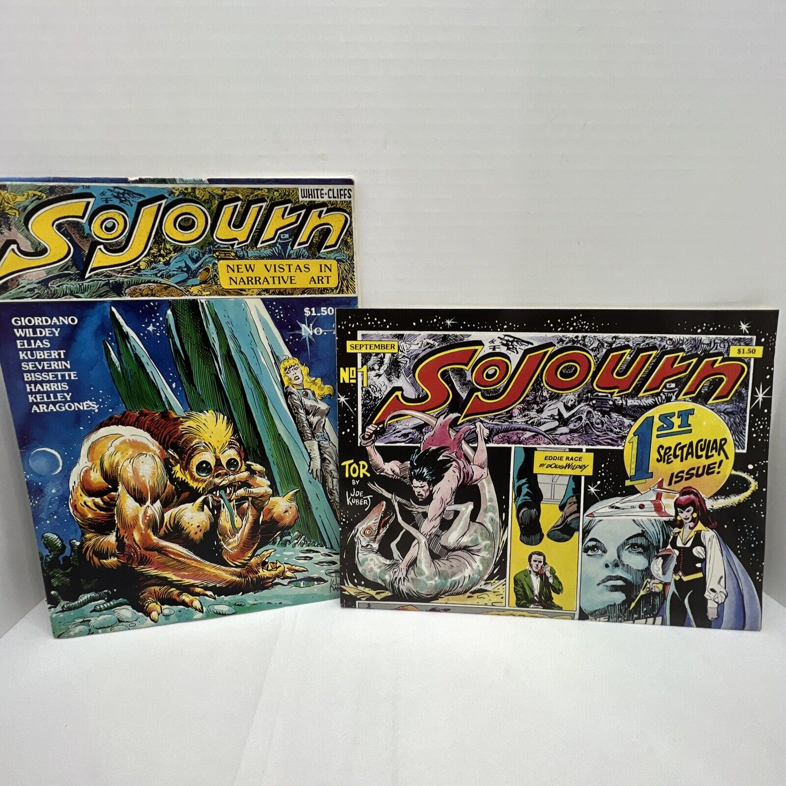 Vintage Sojourn #1 and #2 1977  Large Comics White Cliffs Publishing- Lot Of 2