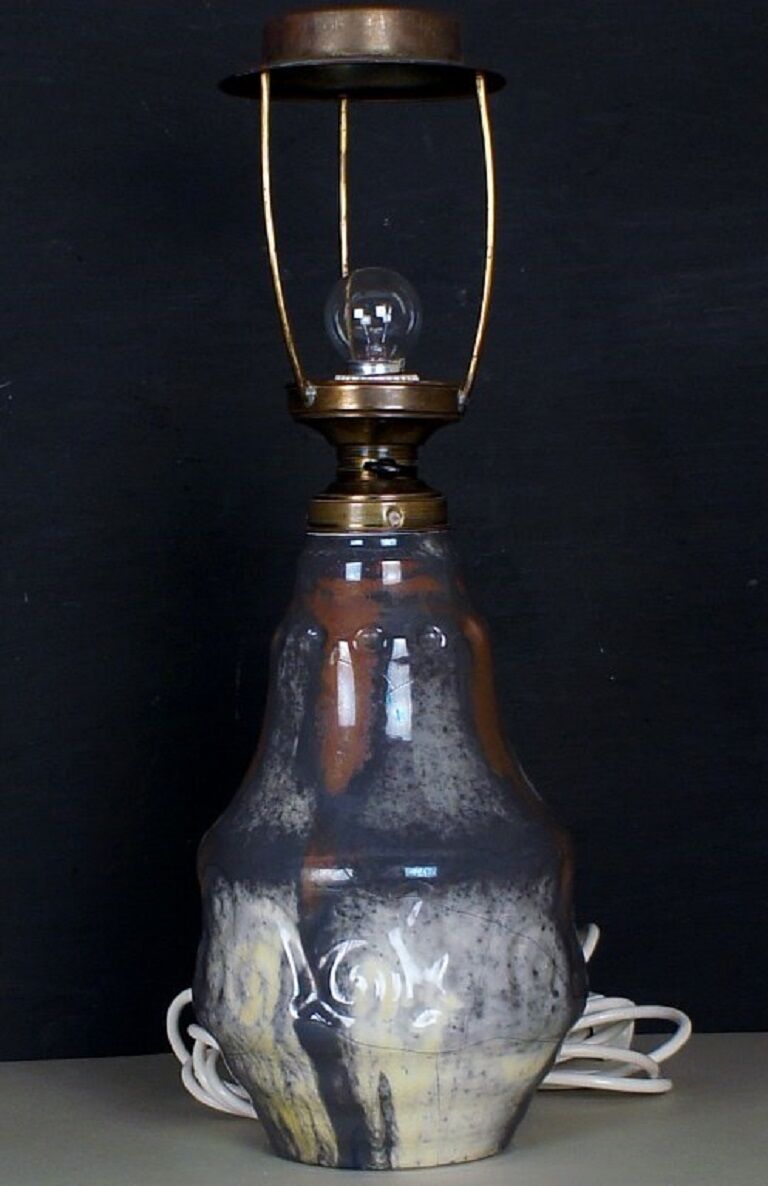 Large Höganäs table lamp in ceramic, ca. 1930